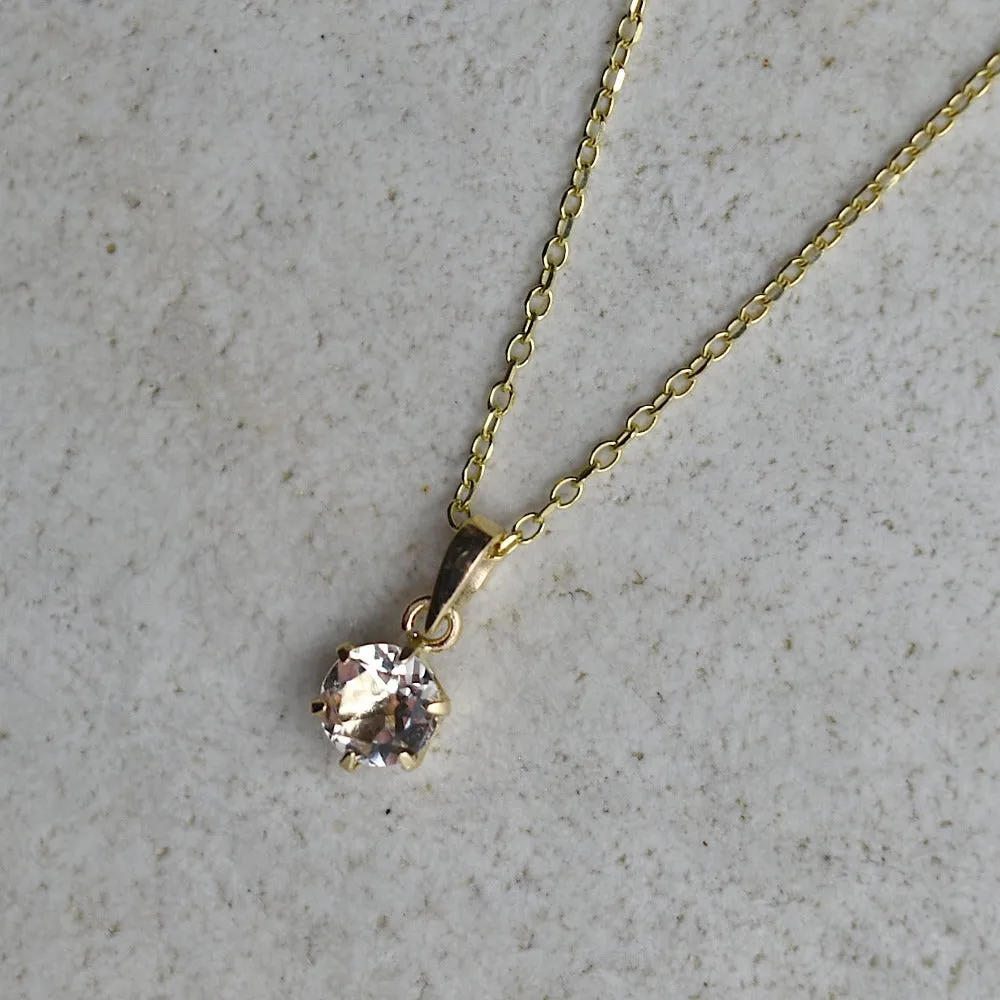 14k 6-Prong Mount Gemstone Necklace