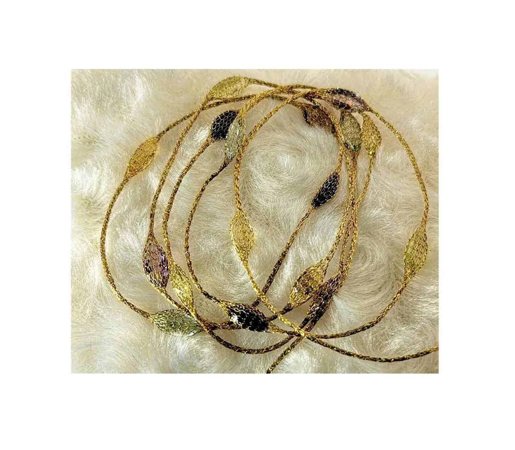 14kt yellow gold necklace with gem stones