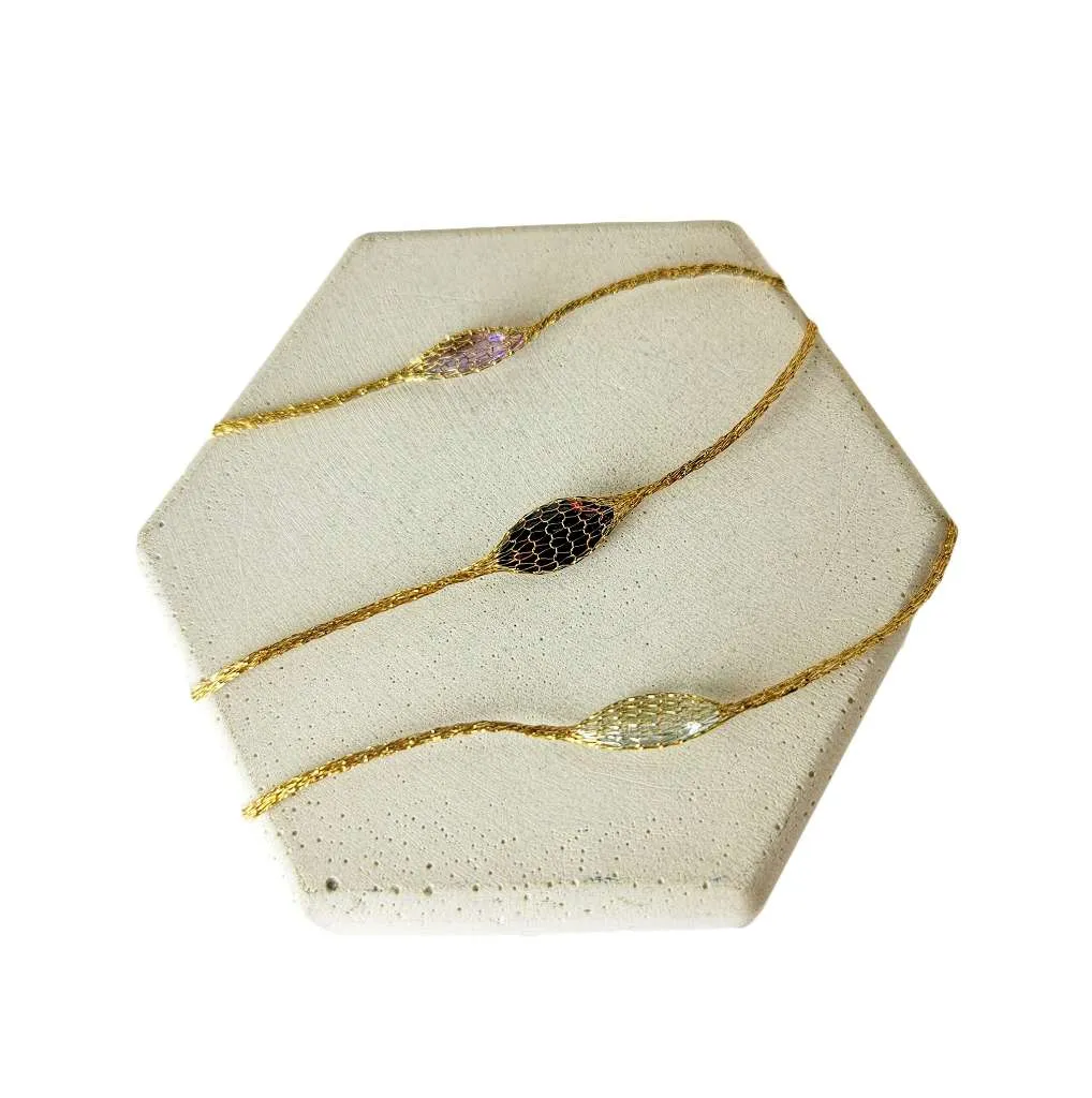 14kt yellow gold necklace with gem stones