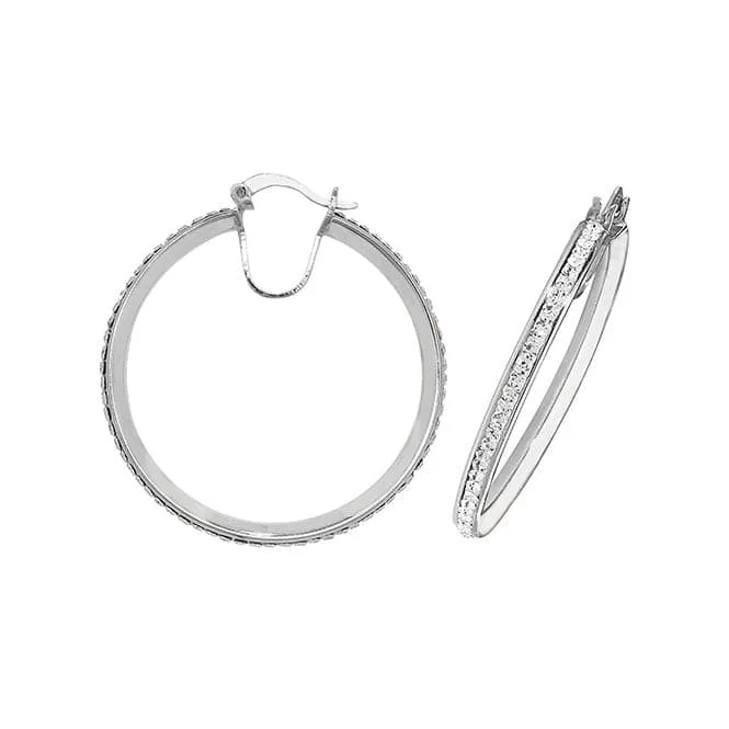 Acotis Silver Crystal Hoop Earrings G51019