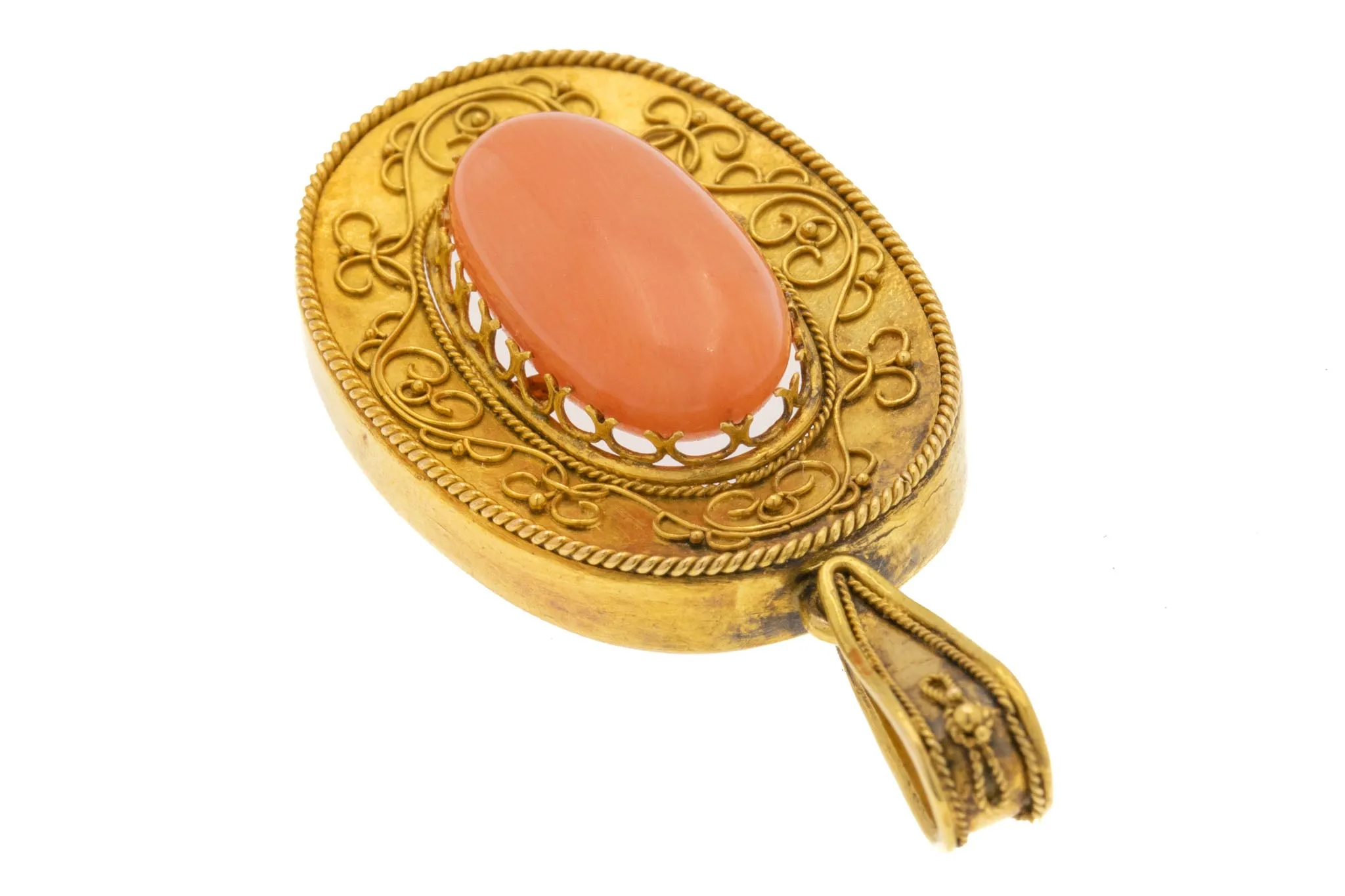 Antique 18ct Gold Coral Locket