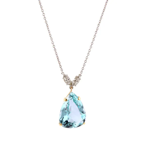 Aquamarine & Diamond Necklace