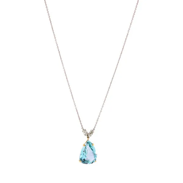Aquamarine & Diamond Necklace