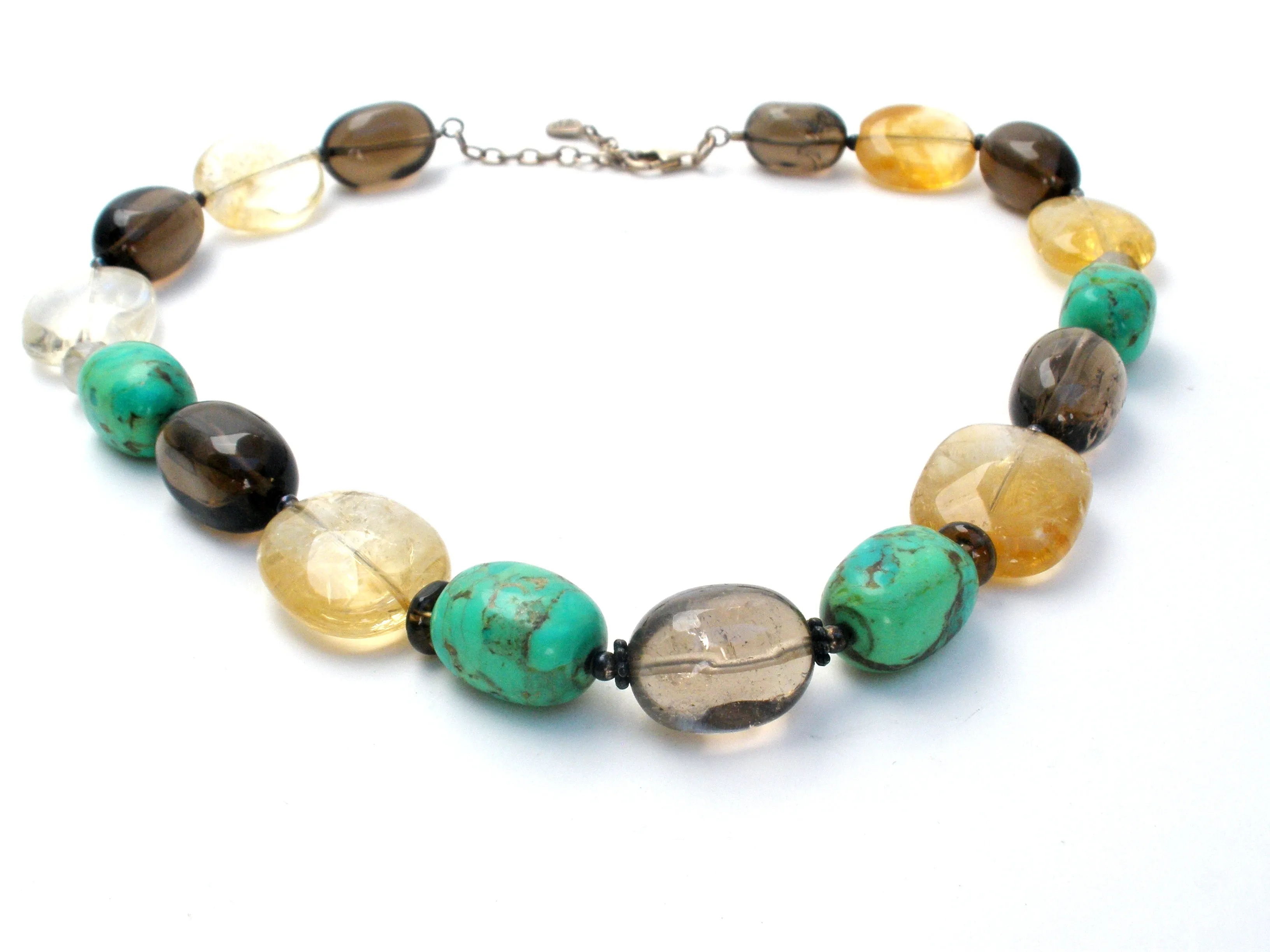 BARSE Turquoise & Smoky Quartz Bead Necklace