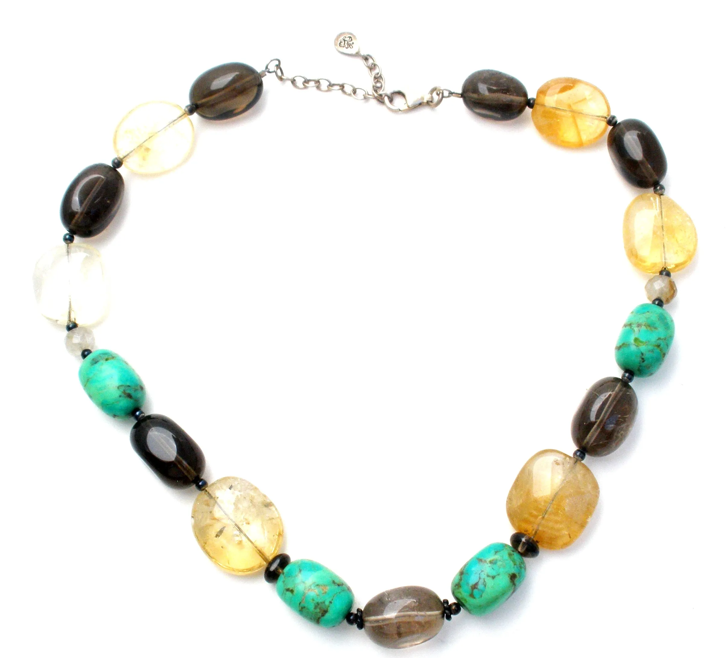 BARSE Turquoise & Smoky Quartz Bead Necklace