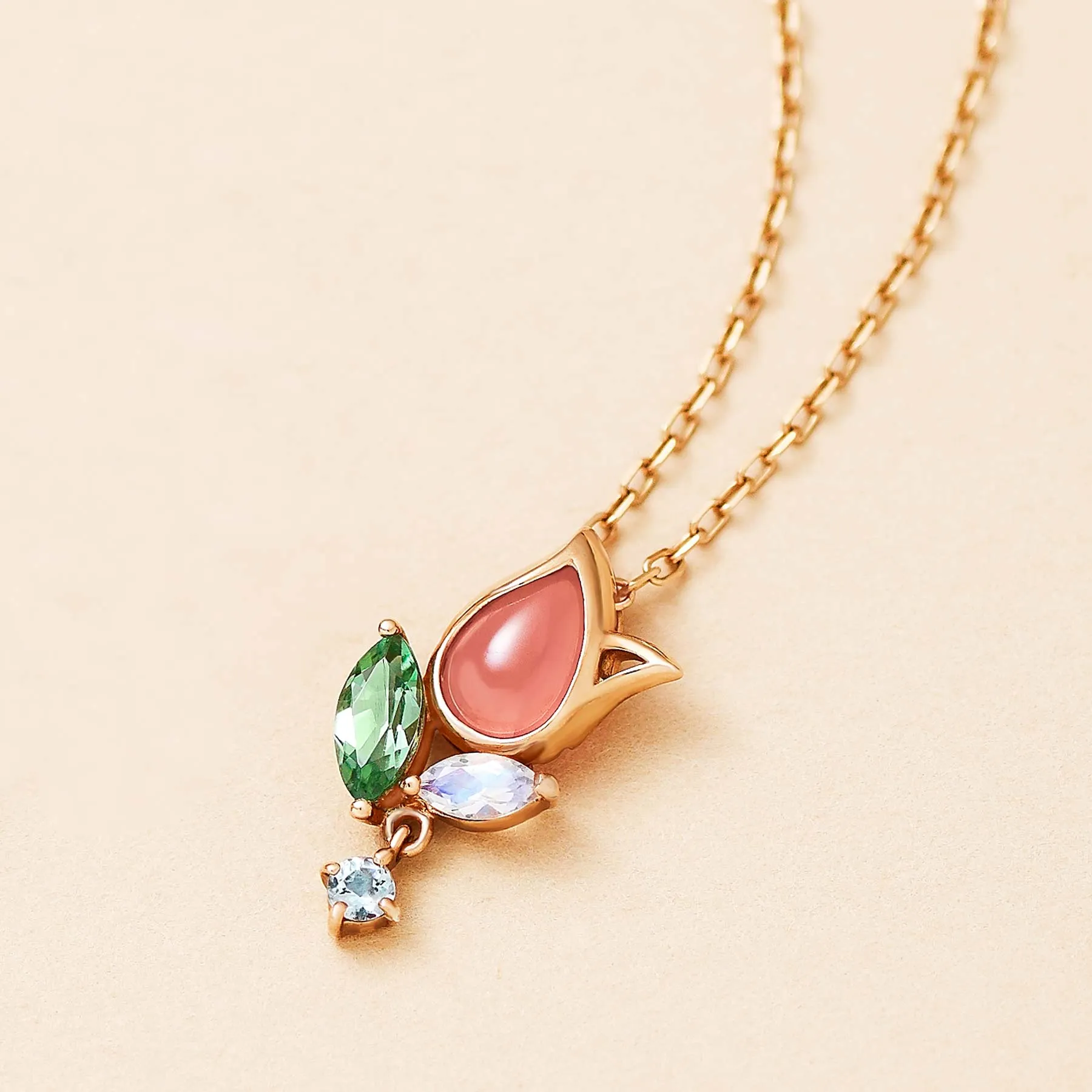 [Birth Flower Jewelry] March - Tulip Necklace (10K Rose Gold)