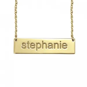 Block Letter Name Bar Necklace