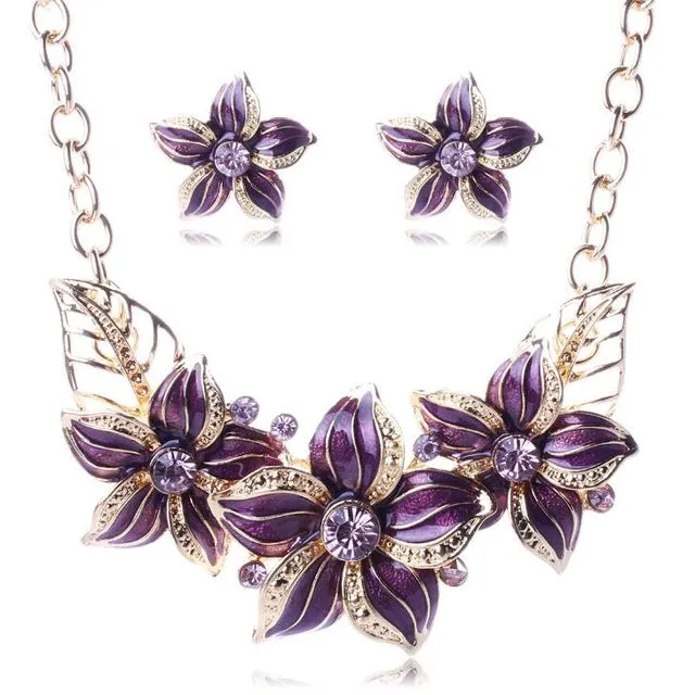 Charming Crystal  Flower Set
