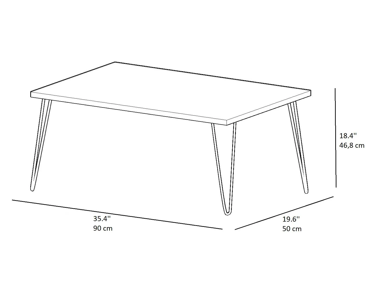 Coffee Table with Metal Legs Otello