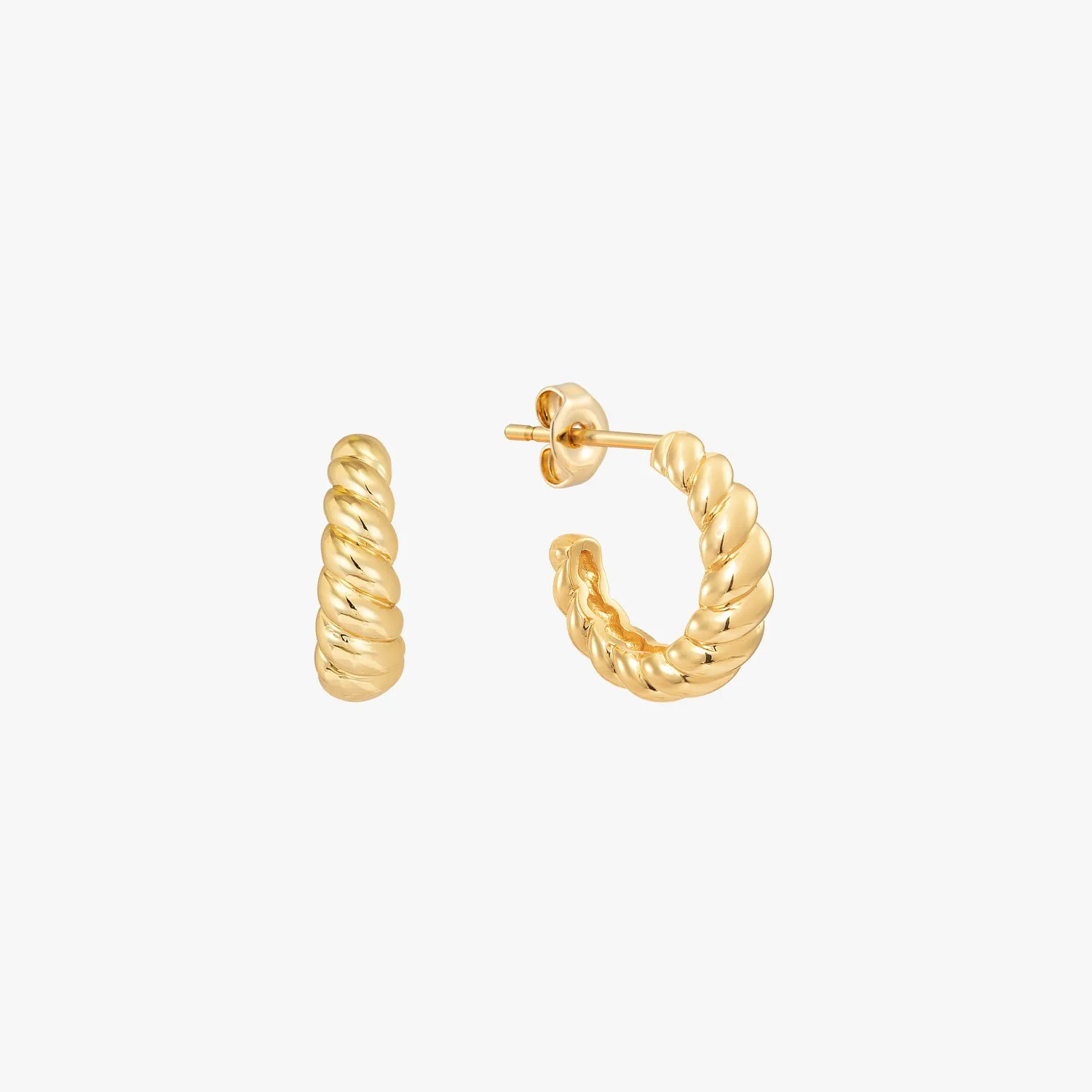 Croissant Dome Hoop Earrings