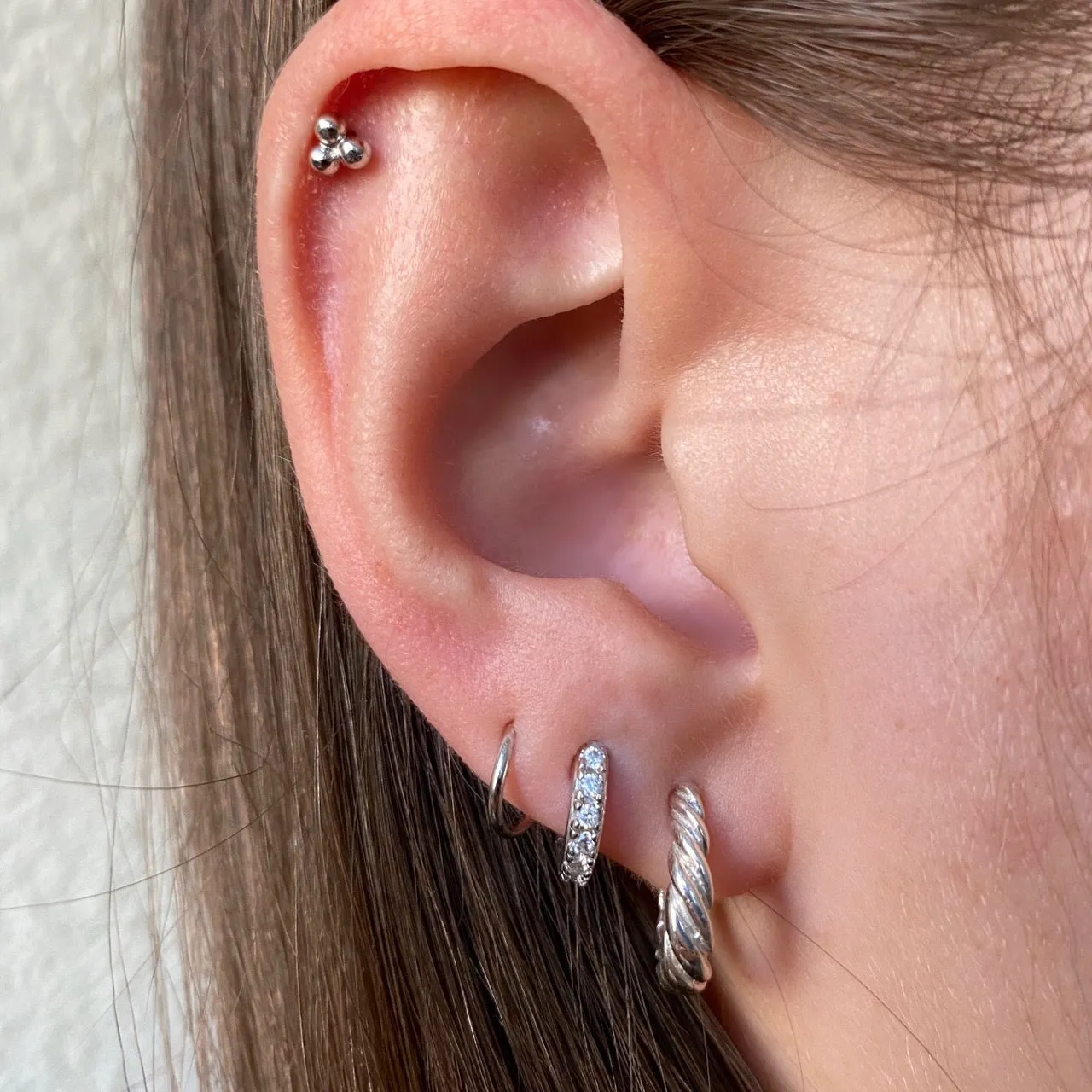 Croissant Dome Hoop Earrings
