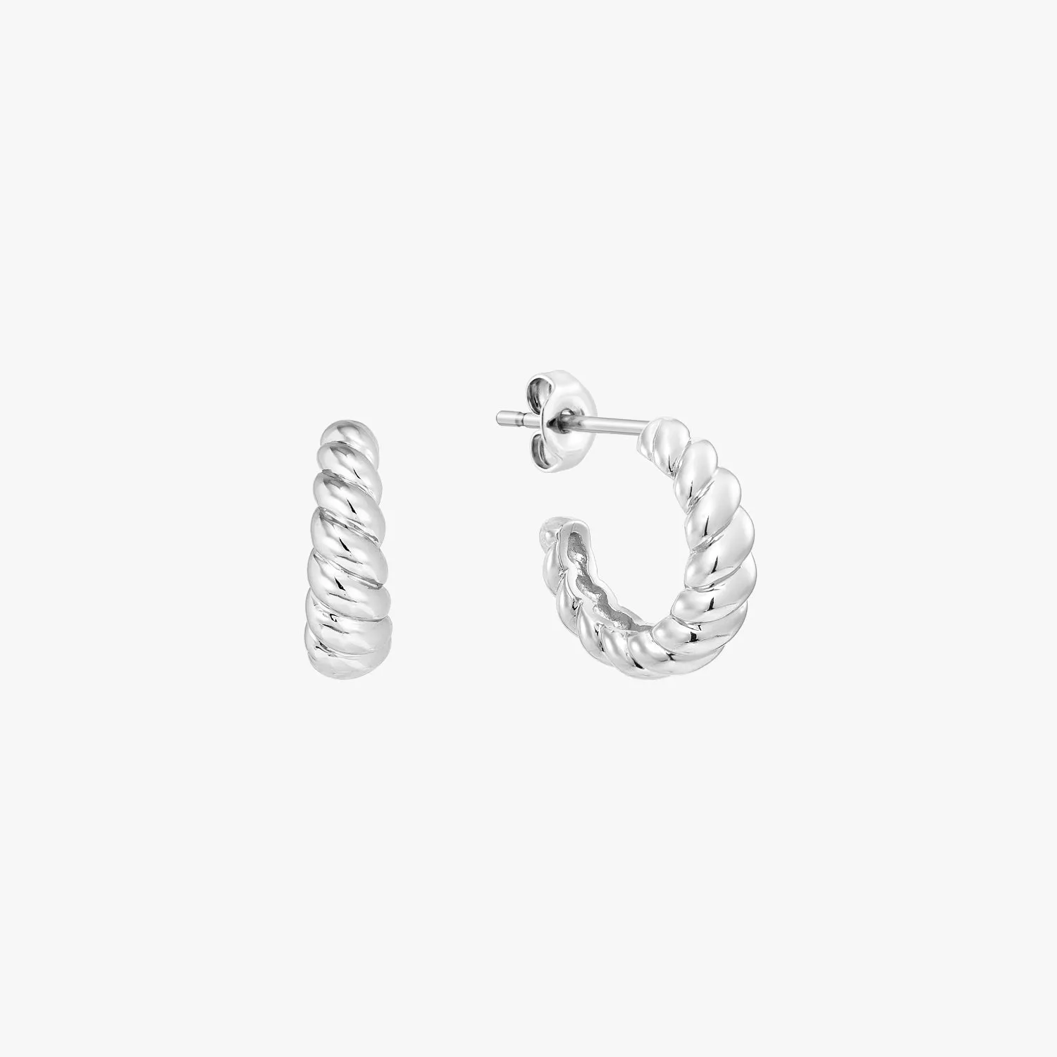 Croissant Dome Hoop Earrings