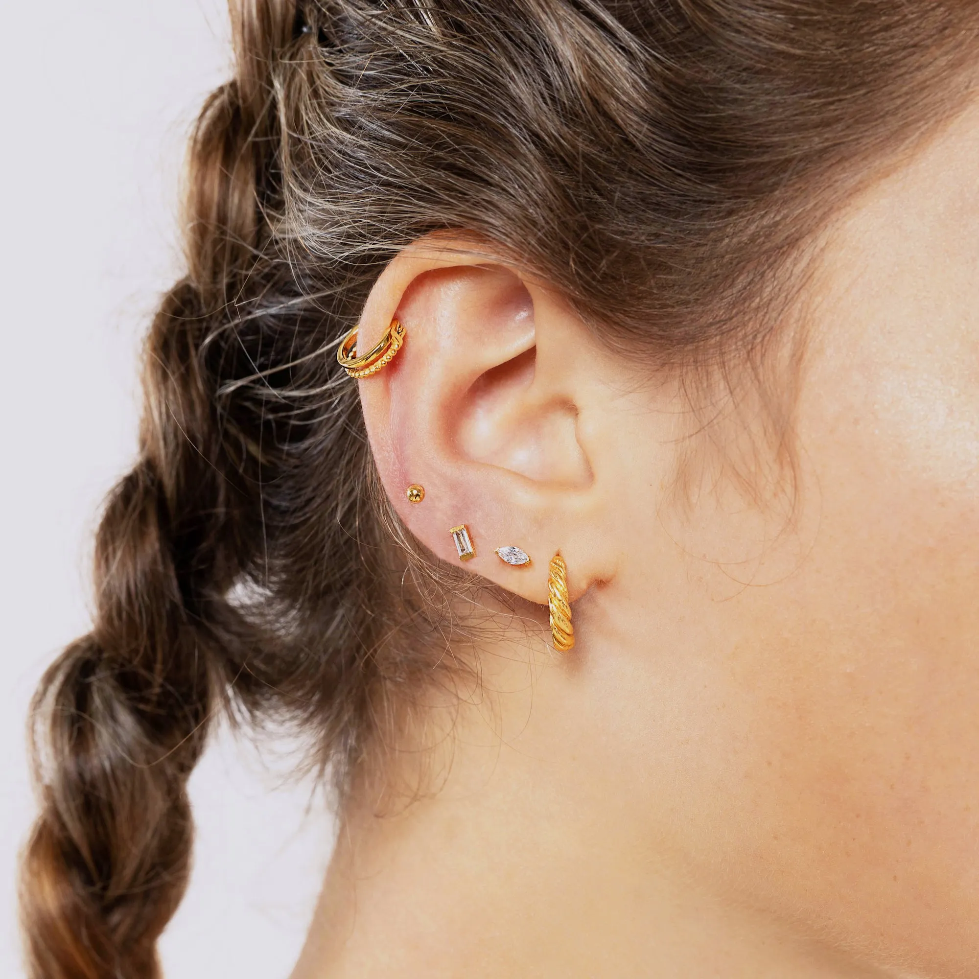 Croissant Dome Hoop Earrings