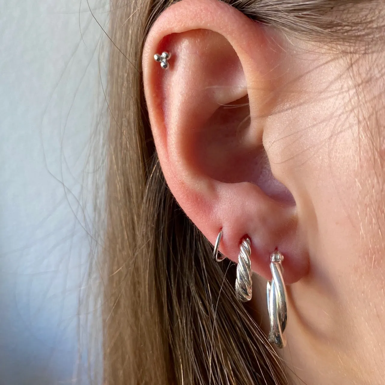 Croissant Dome Hoop Earrings