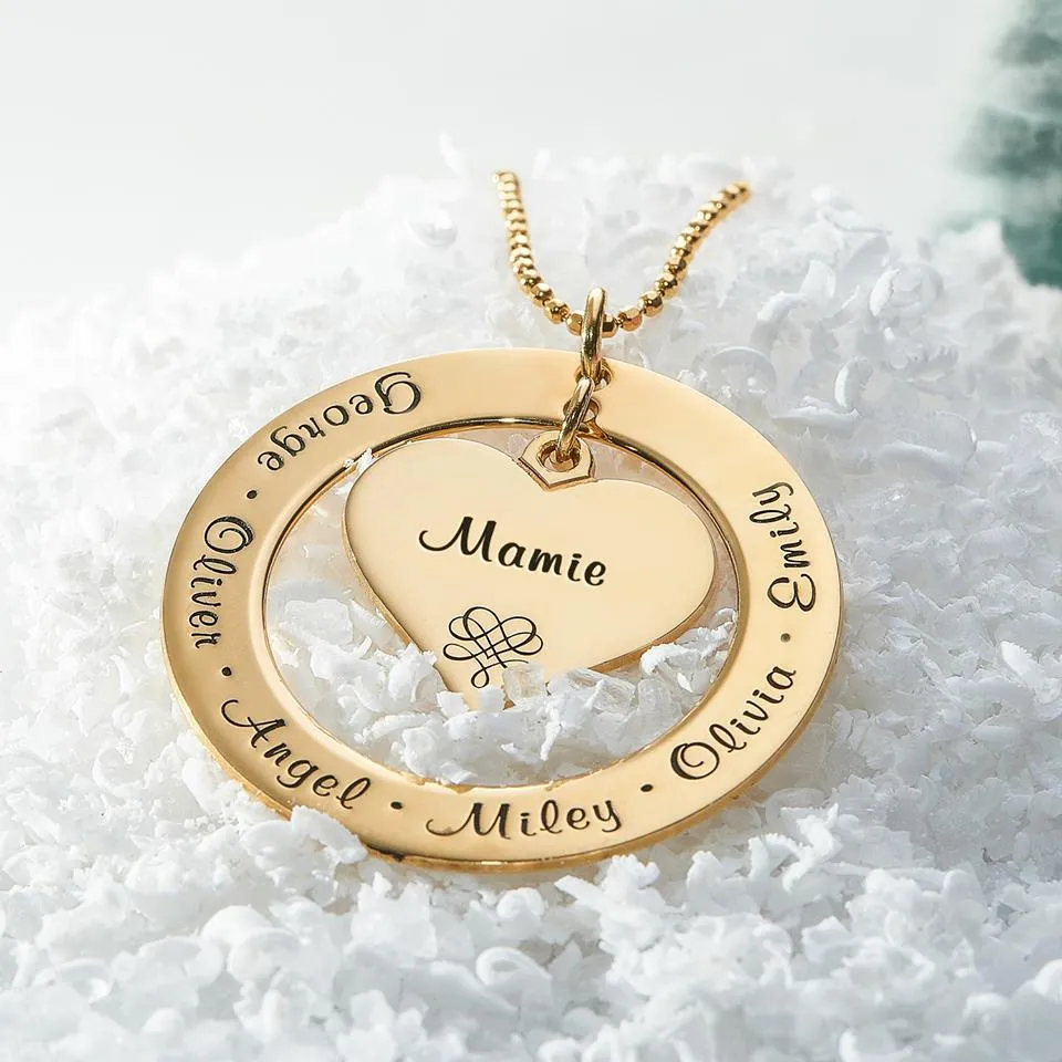 Custom Family Name Locket Necklace