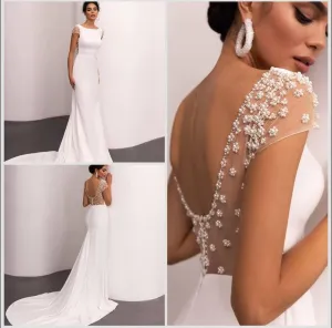 Dress Wholesale Elegant Mermaid Satin Long Wedding Dress Charming Bridal Gown