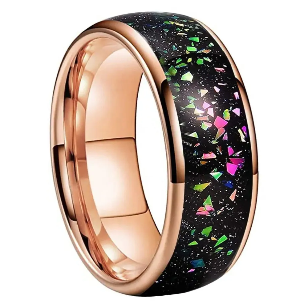 Galaxy Opal & Tungsten Wedding Ring (8mm)
