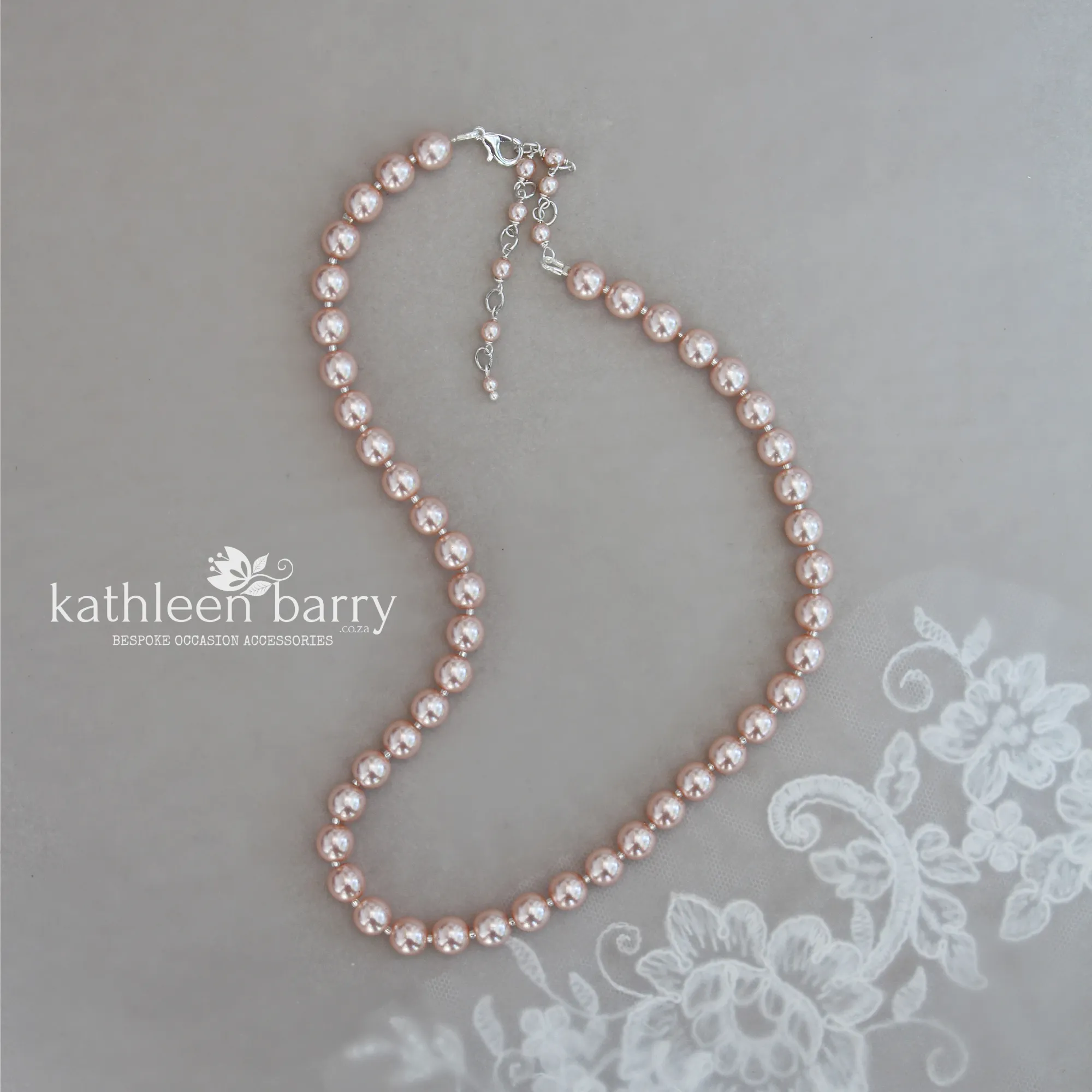 Gayaat Simple pearl necklace - 8mm Czech glass pearls available in 3 pearl color options with extension chain