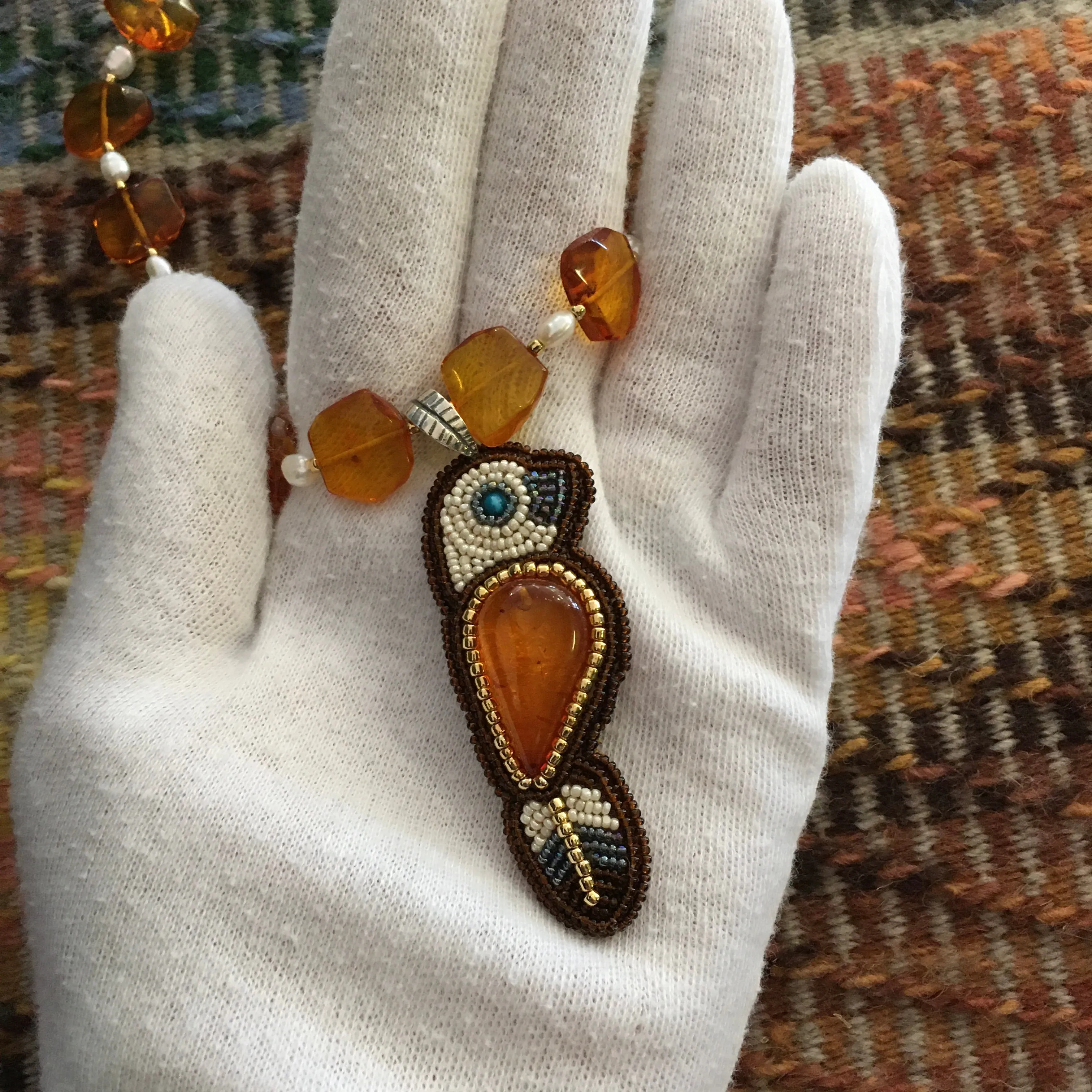 Golden Eagle Necklace, by Jovanna Poblano