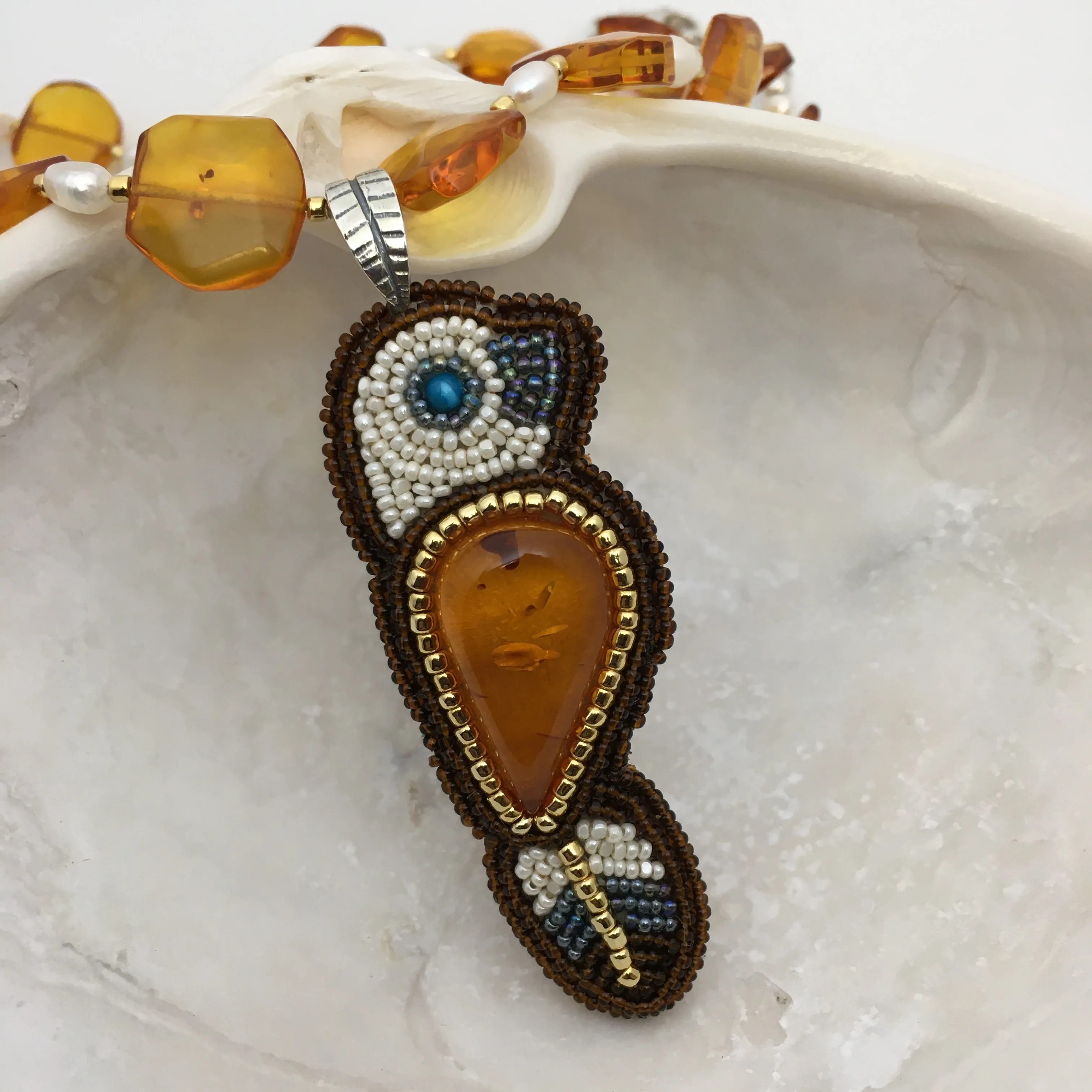 Golden Eagle Necklace, by Jovanna Poblano