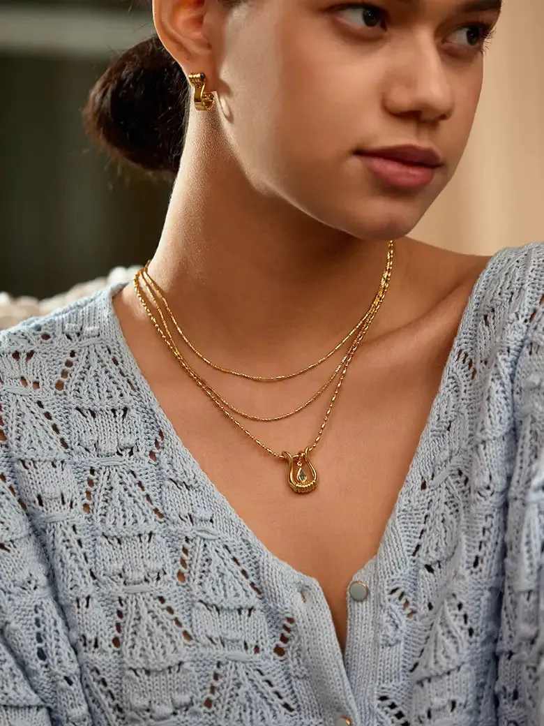 Lyre Gemstones Necklace Set