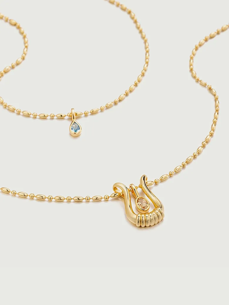 Lyre Gemstones Necklace Set