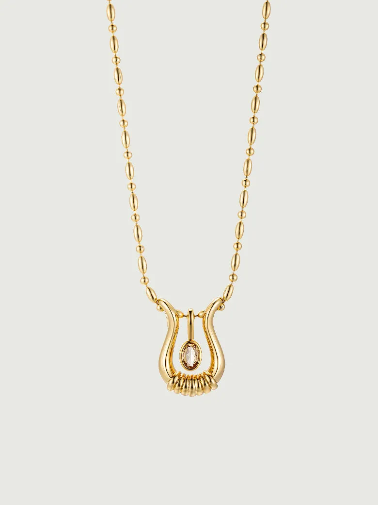 Lyre Gemstones Necklace Set