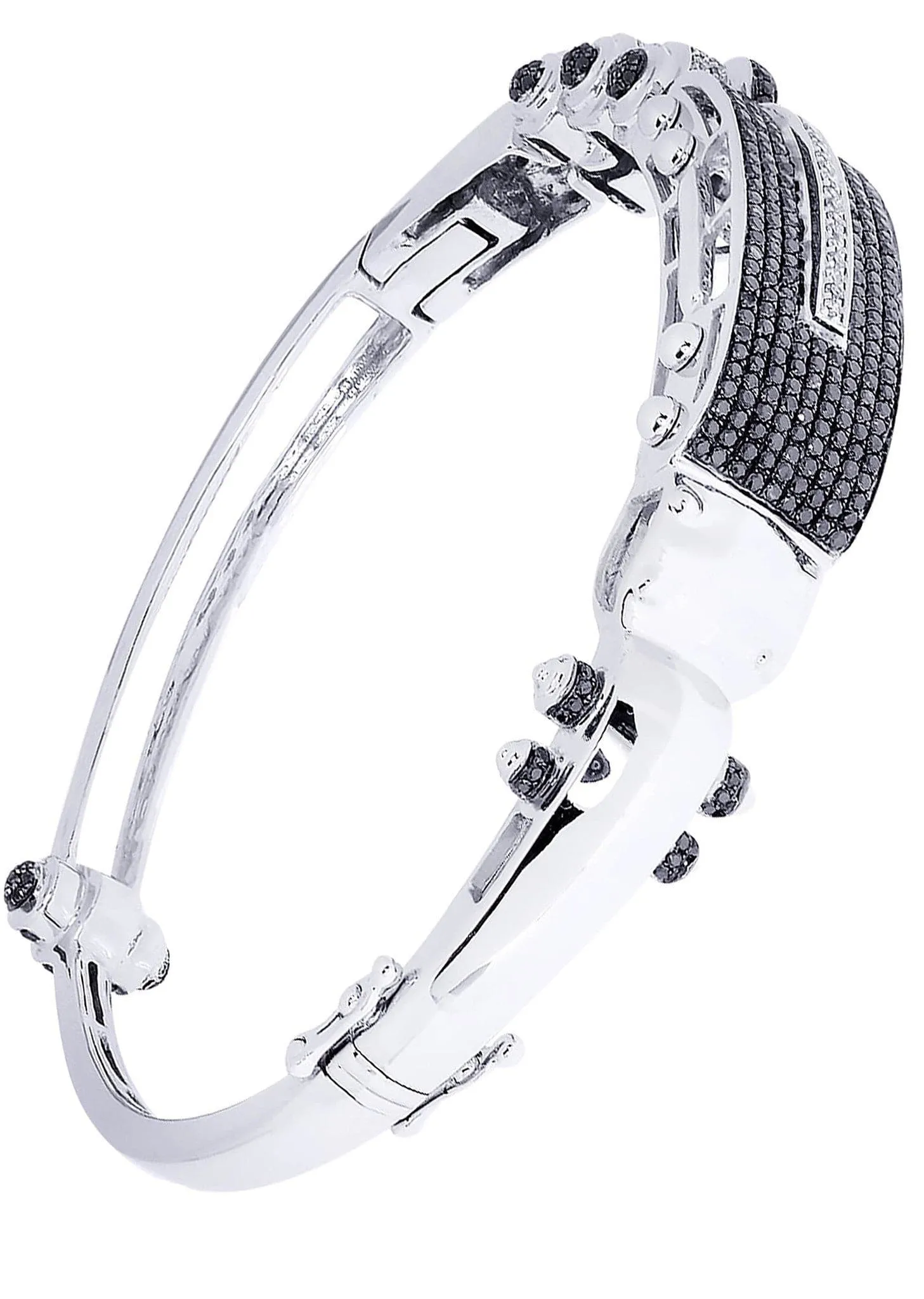 Mens Diamond Bangle White Gold| 2.39 Carats| 36.3 Grams