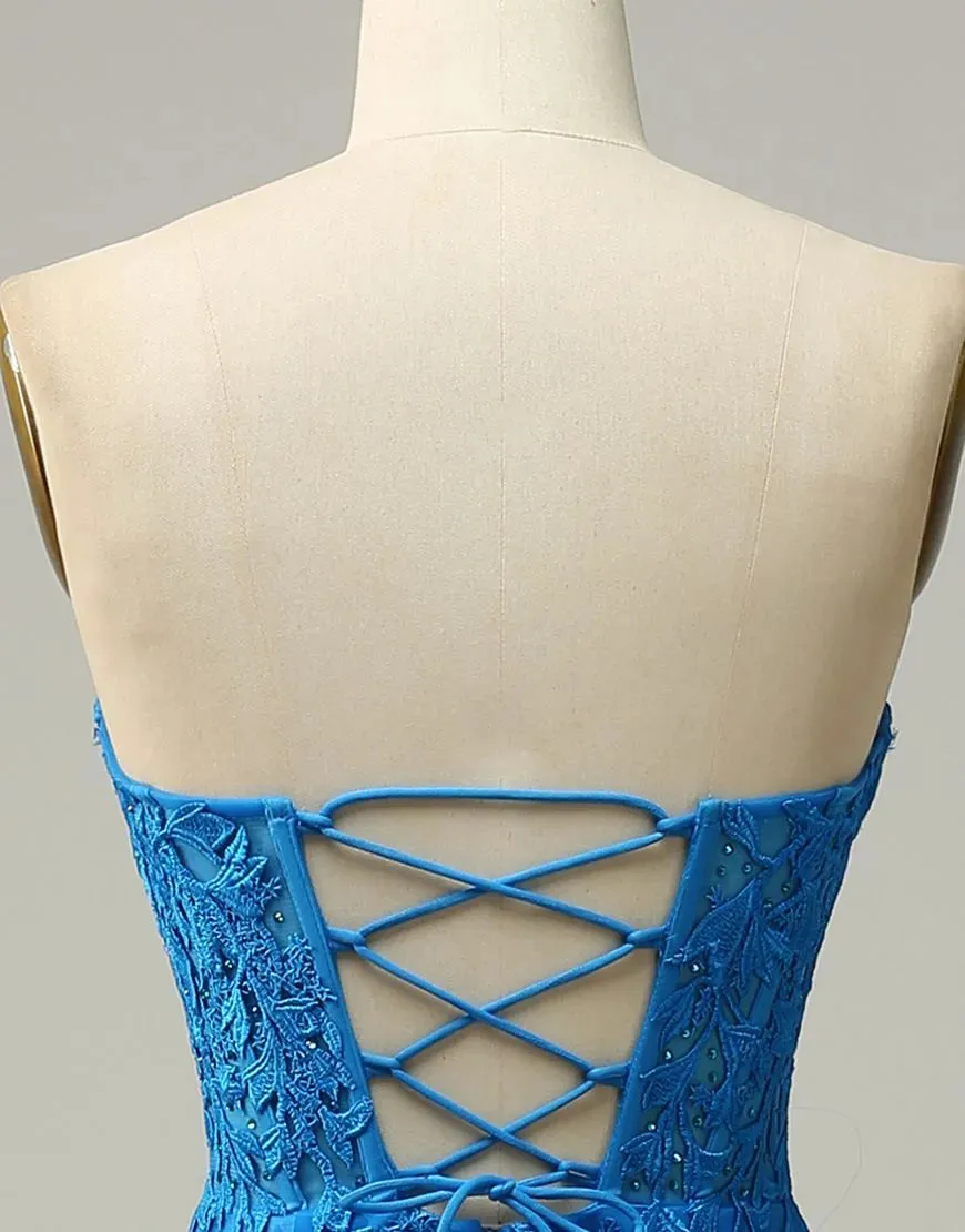Mermaid Prom Dress Corset Back With Appliques Off Shoulder Charming Evening Dress