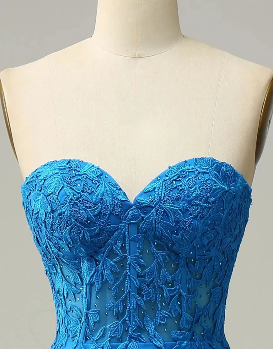Mermaid Prom Dress Corset Back With Appliques Off Shoulder Charming Evening Dress