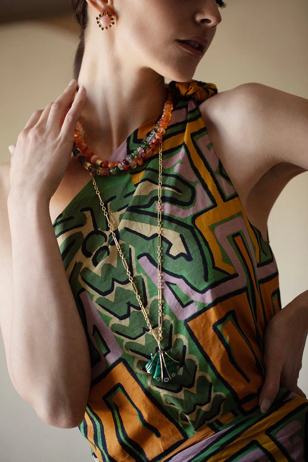 Mixed Gemstone Bead Necklace