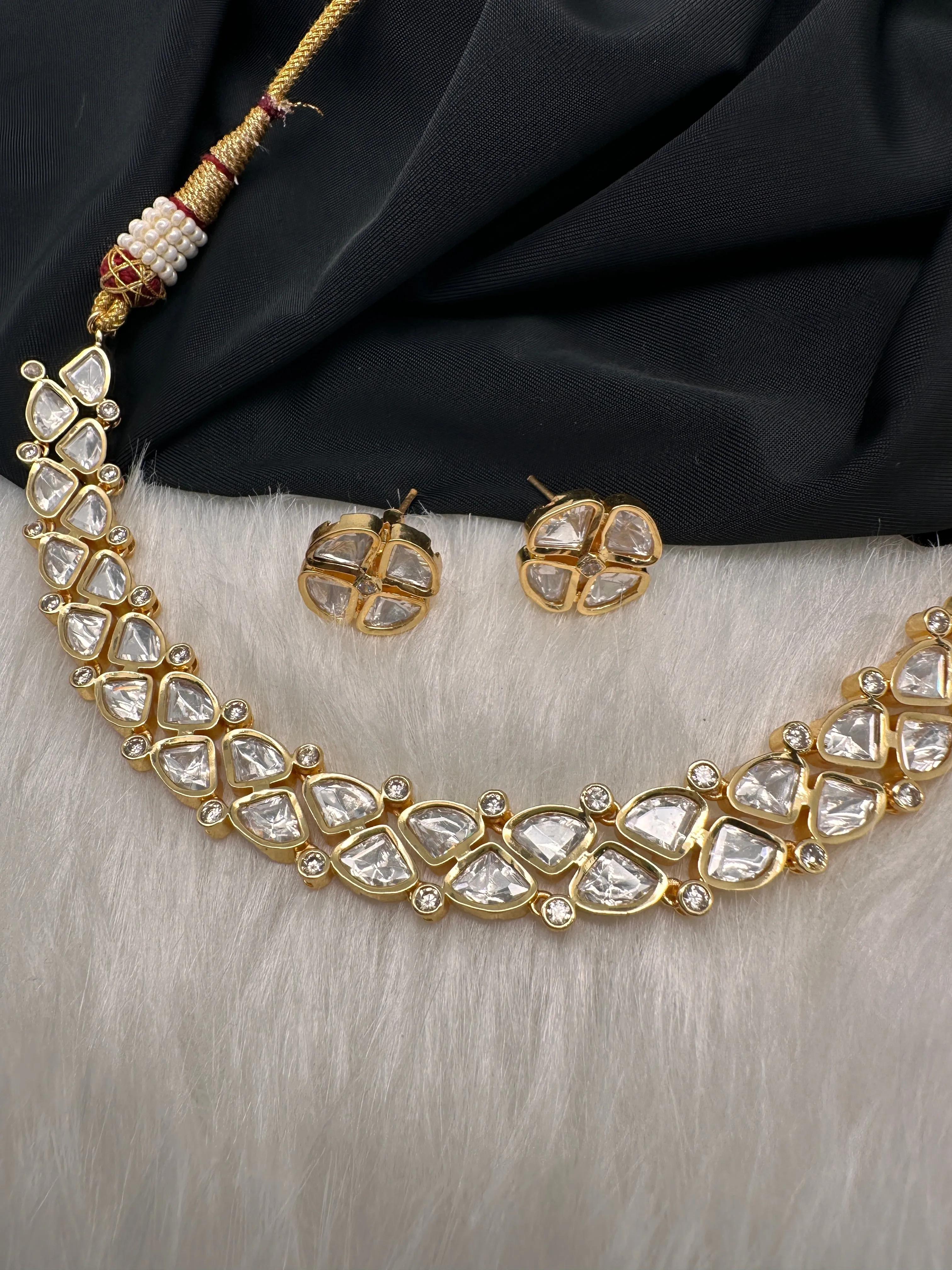Moissanite Clear Stone Dainty Short Necklace