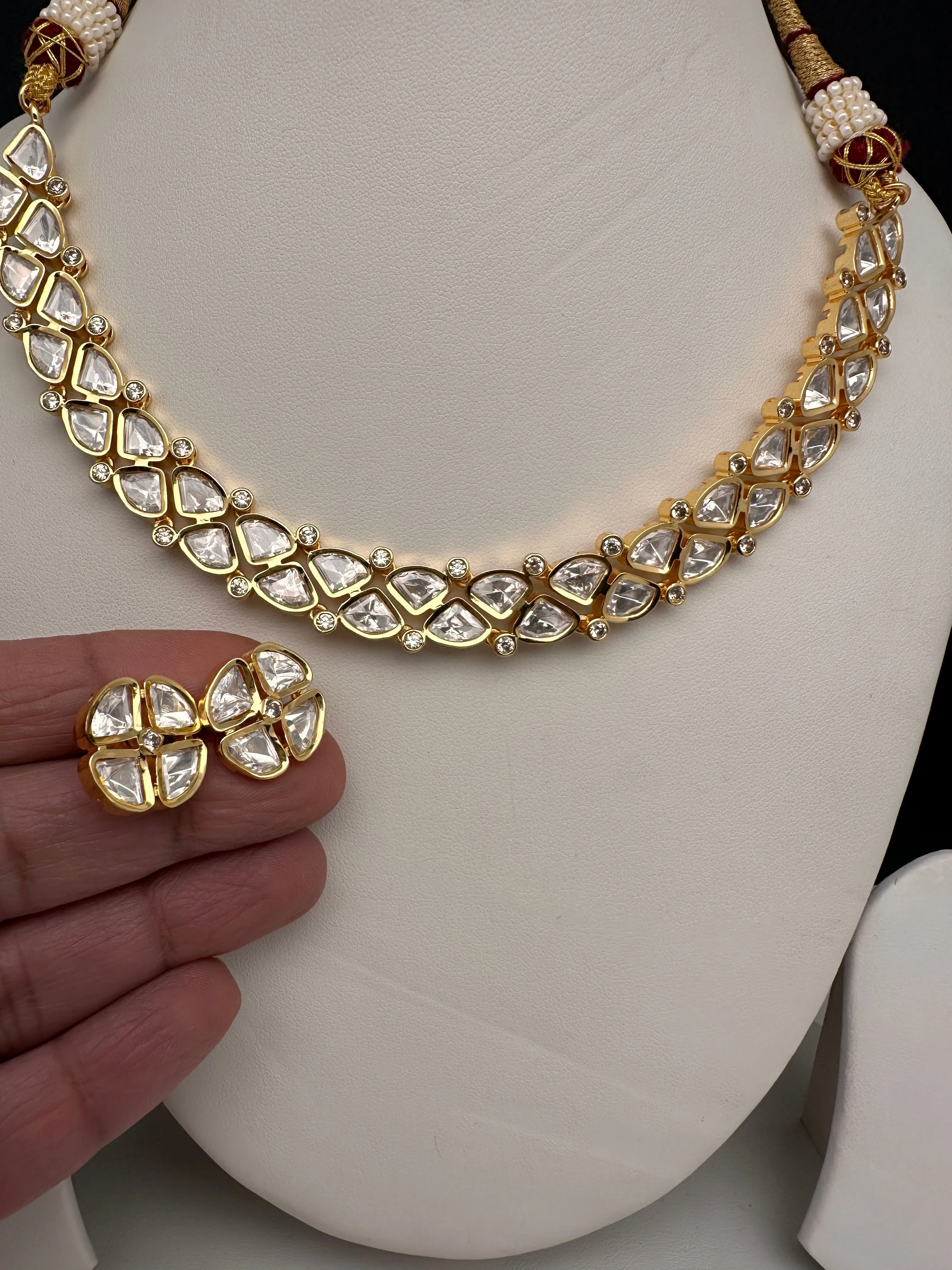 Moissanite Clear Stone Dainty Short Necklace
