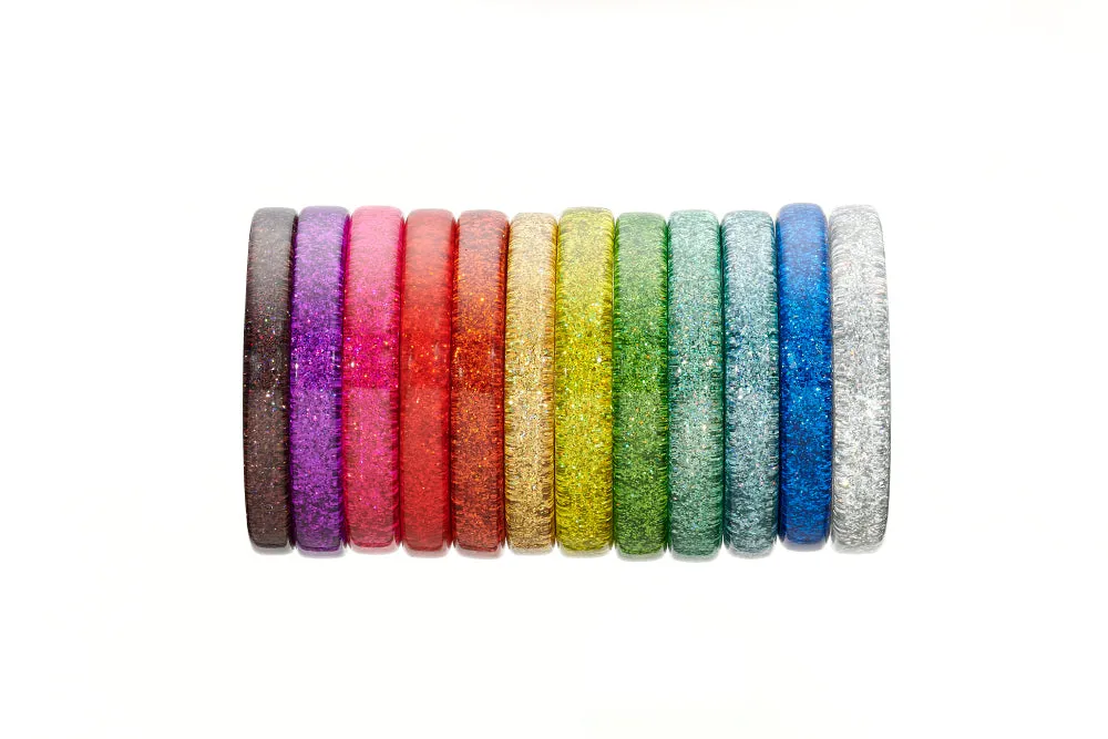 Narrow Amber Glitter Bangle