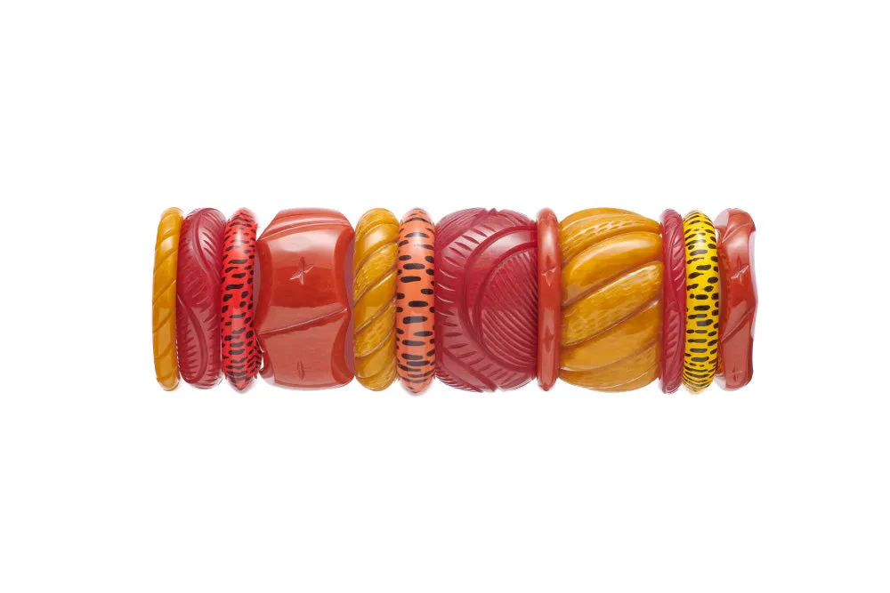 Narrow Golden Amber Fakelite Bangle