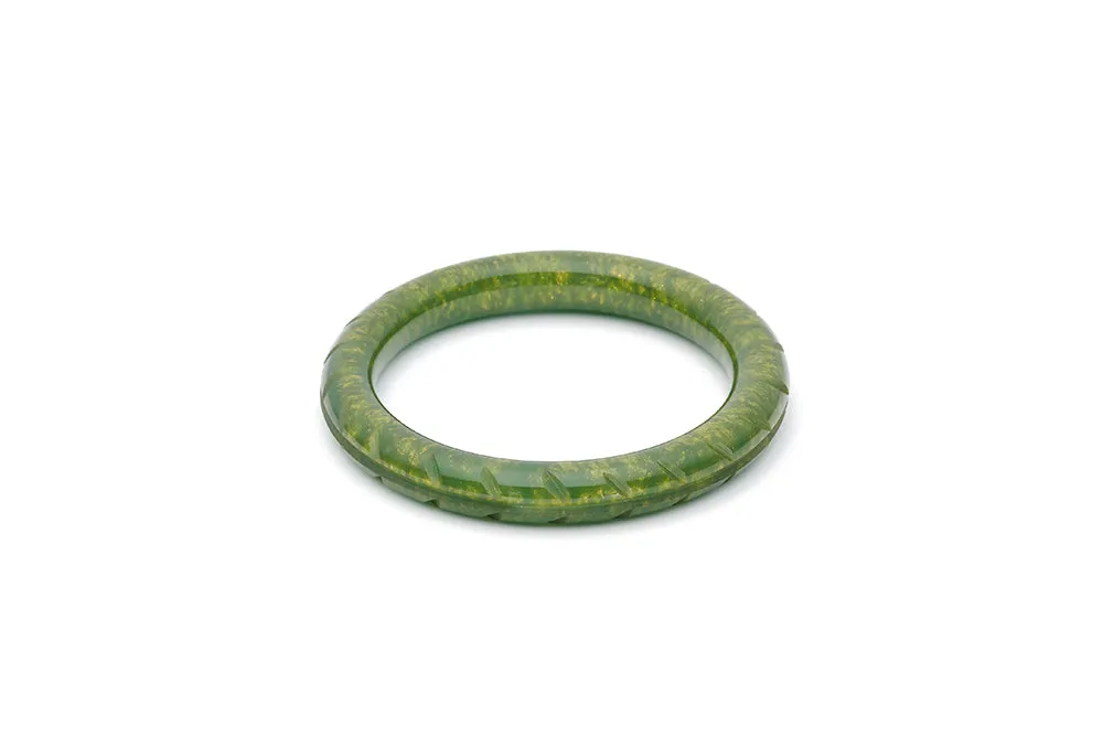 Narrow Golden Olive Fakelite Maiden Bangle