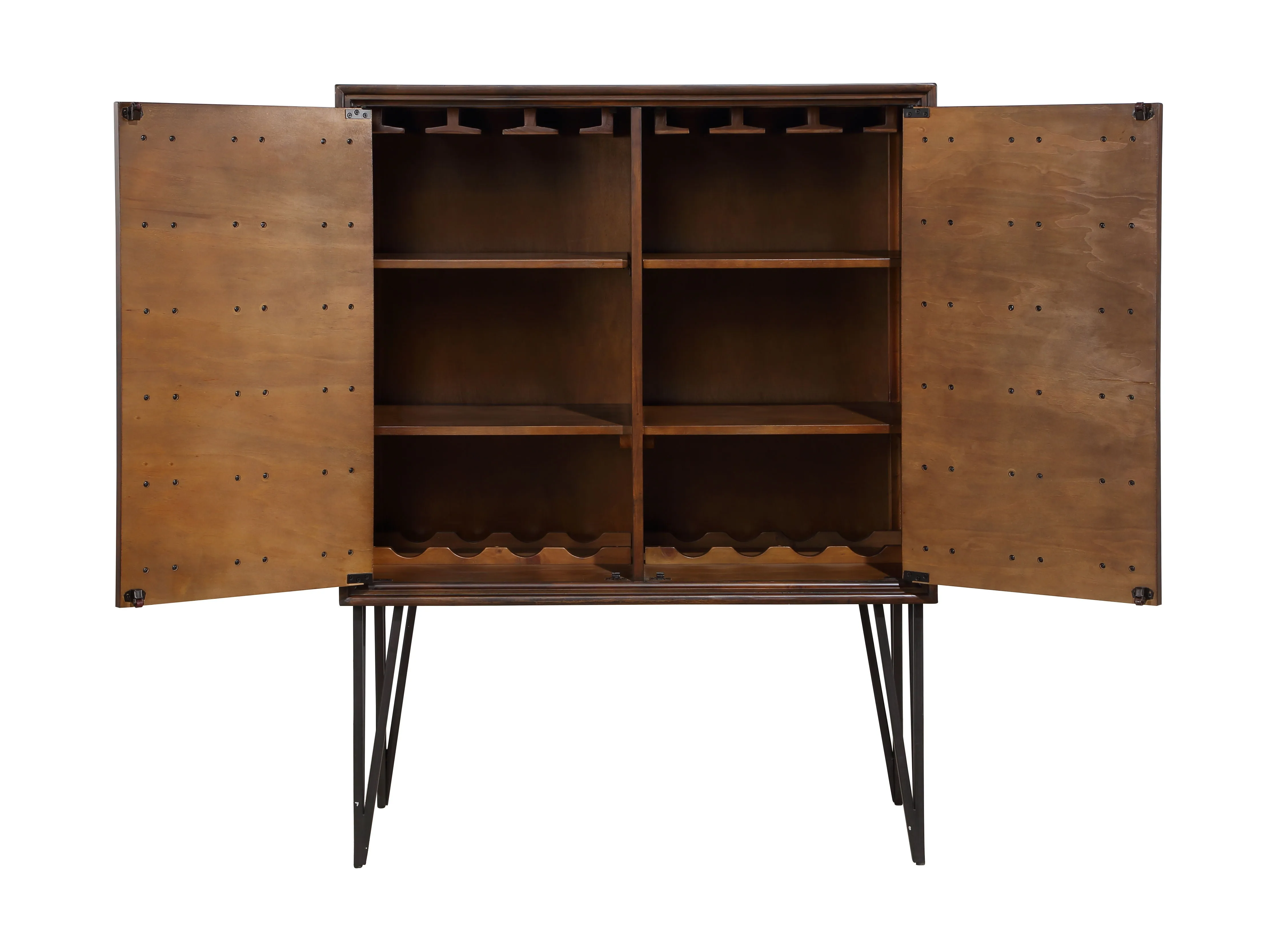 Oxford - Two Door Bar Cabinet - Distressed Brown