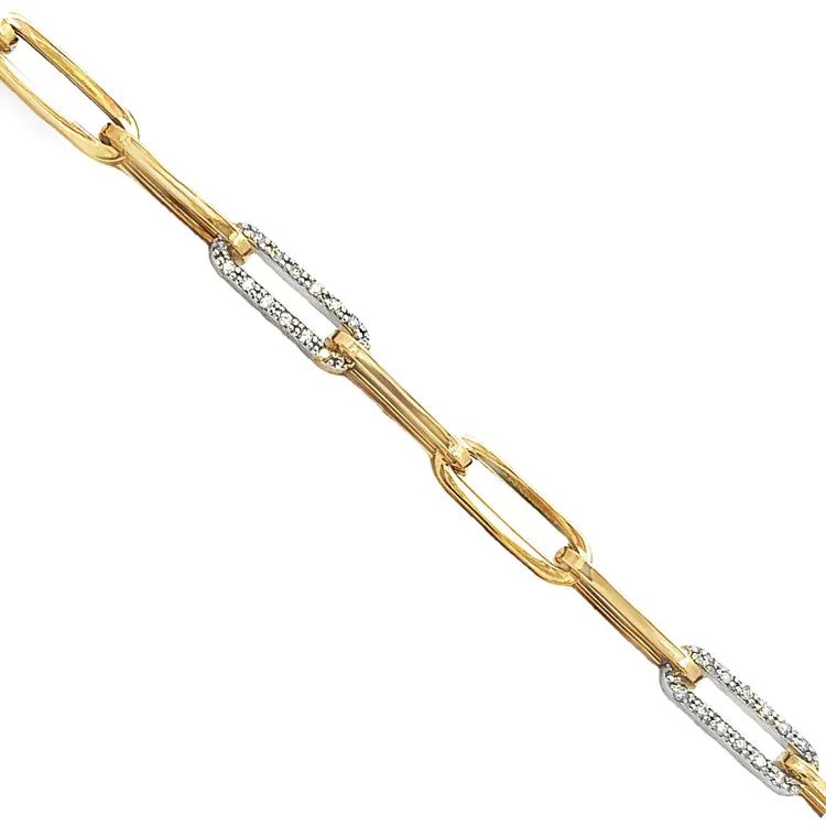 Paperclip Bracelet, 14Kt