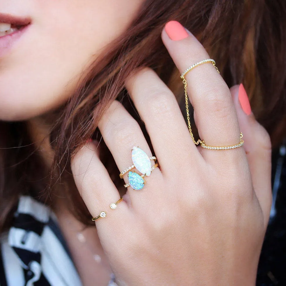 Pear Opal & Diamonds Ring XO