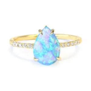 Pear Opal & Diamonds Ring XO