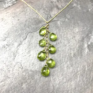 Peridot Fern Gold Necklace