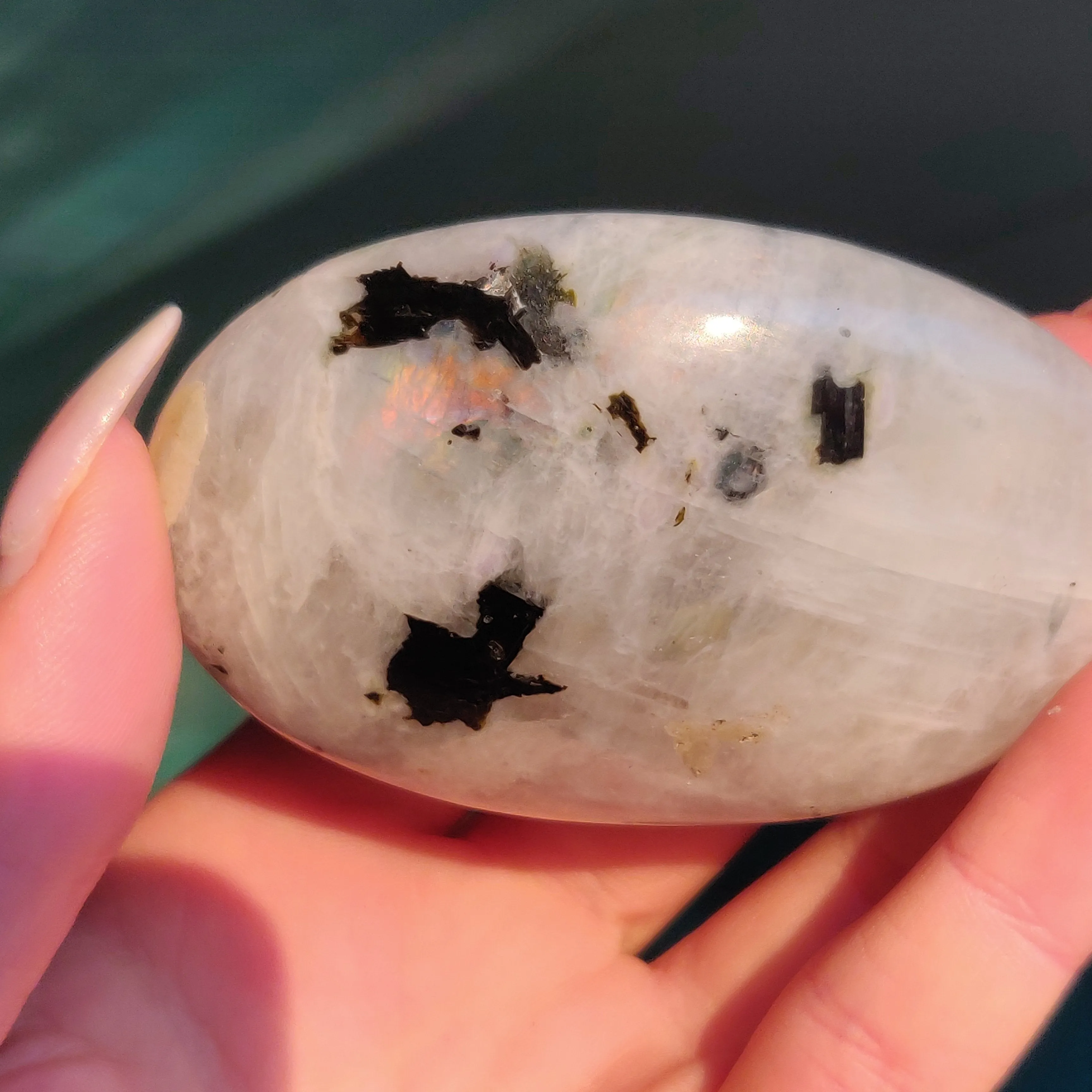 Rainbow Moonstone Palm Stone (#13)