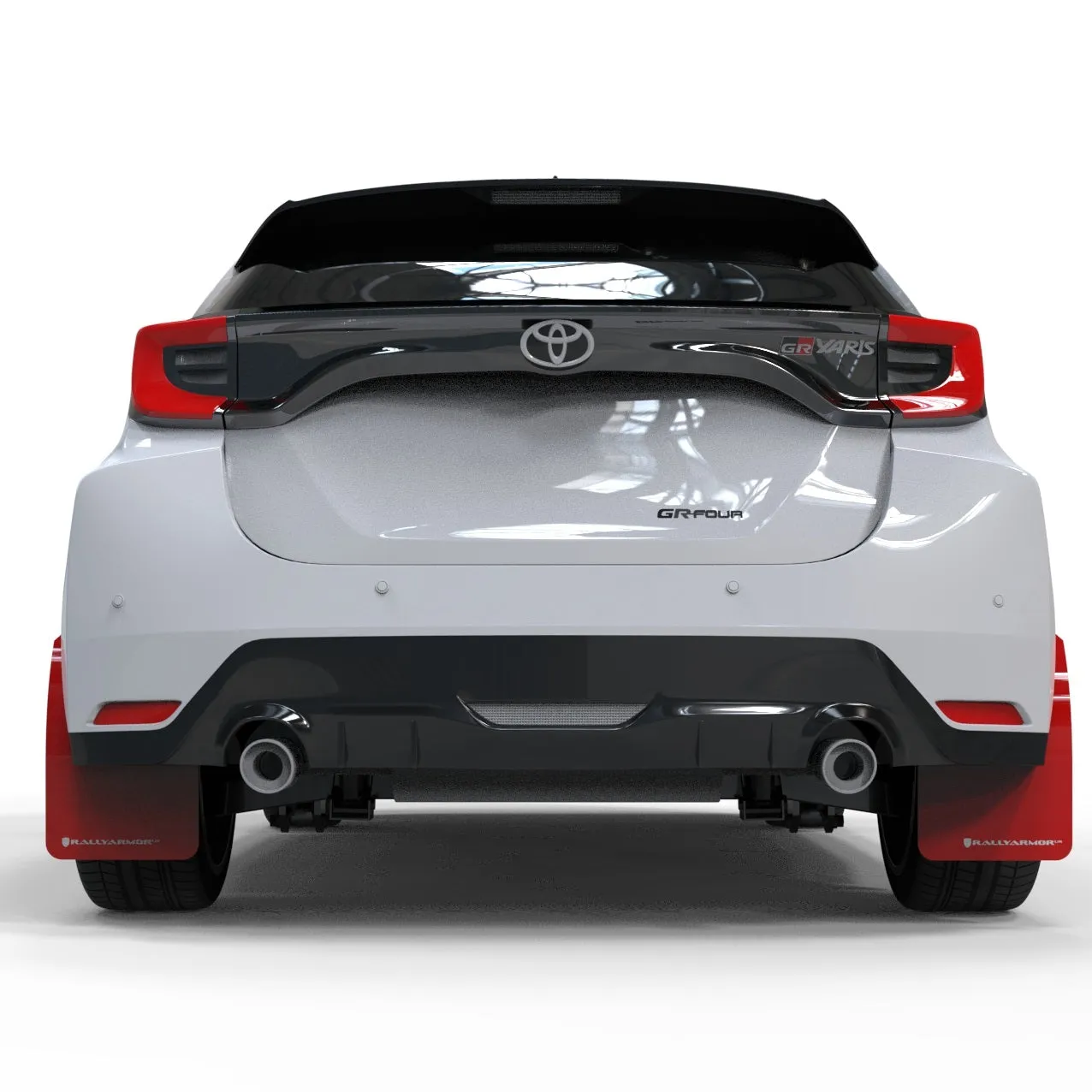 Rally Armor Red UR Mud Flaps w/White Logo | 2020-2022 Toyota GR Yaris