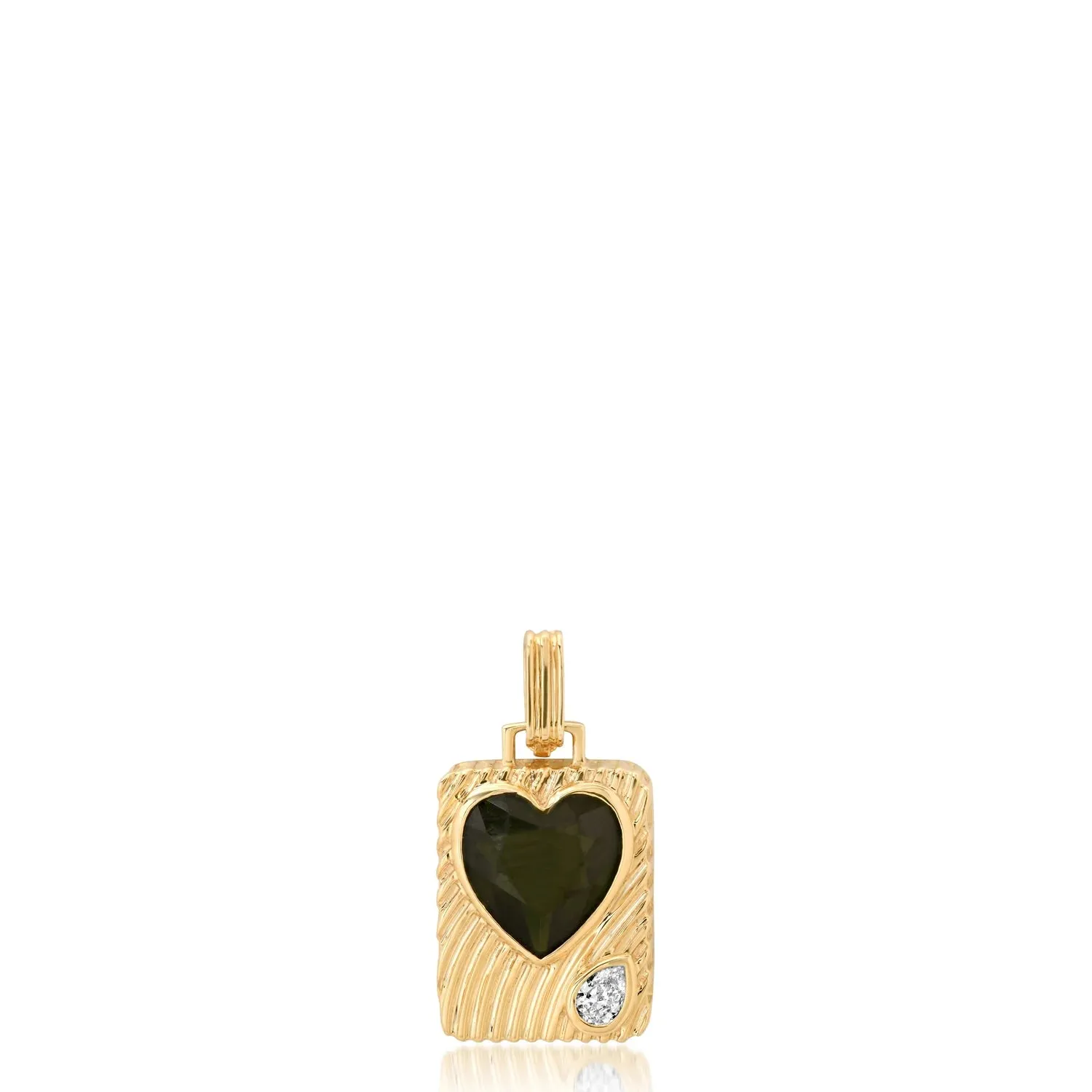 Ripple Heart Amulet Charm Pendant