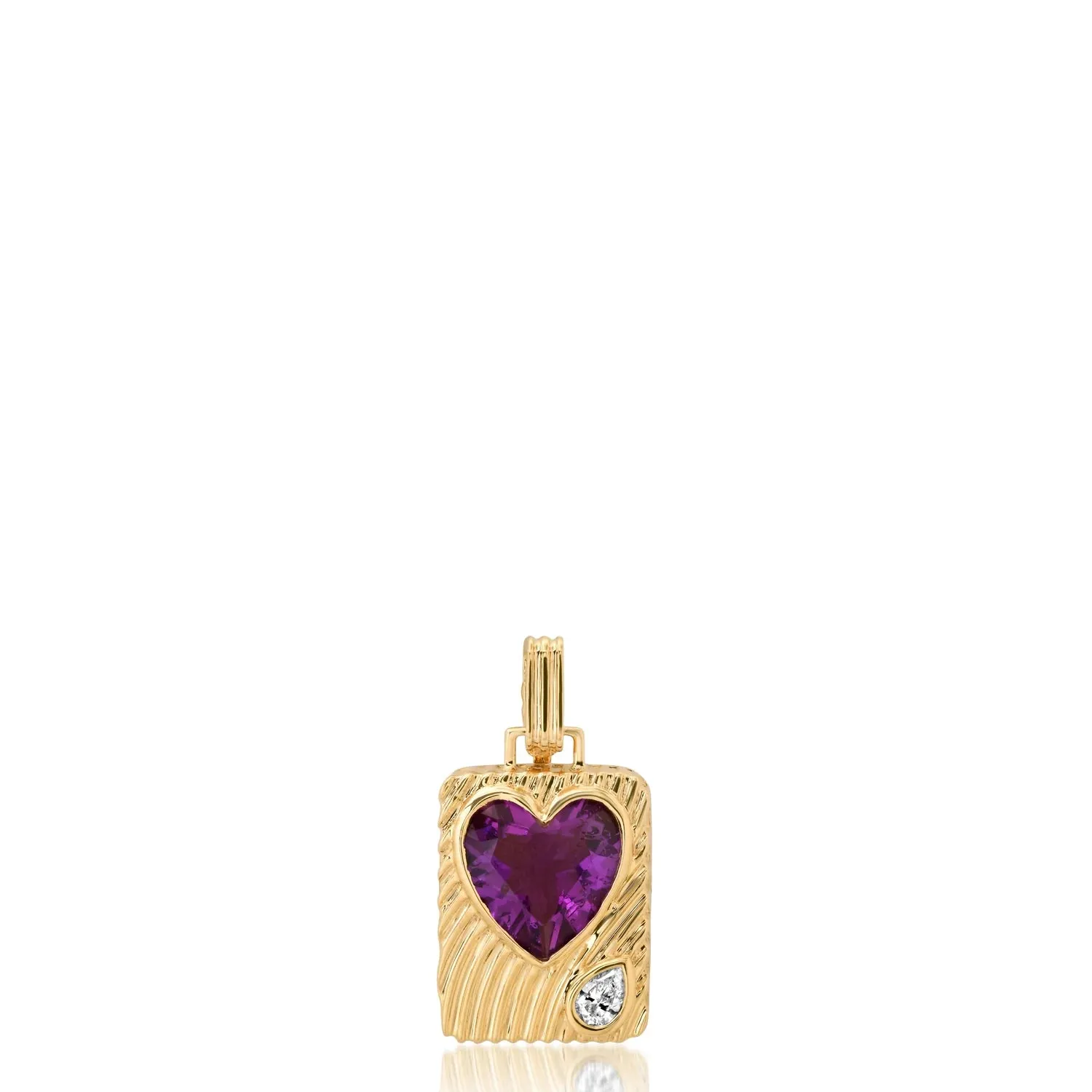 Ripple Heart Amulet Charm Pendant