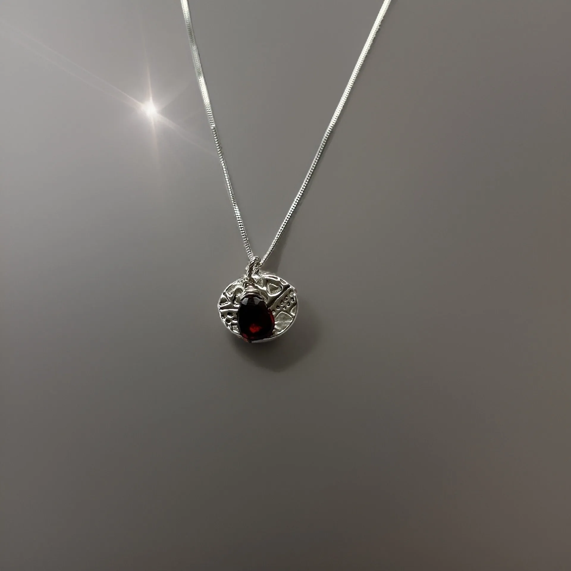 Silver Birthstone Necklace Peridot