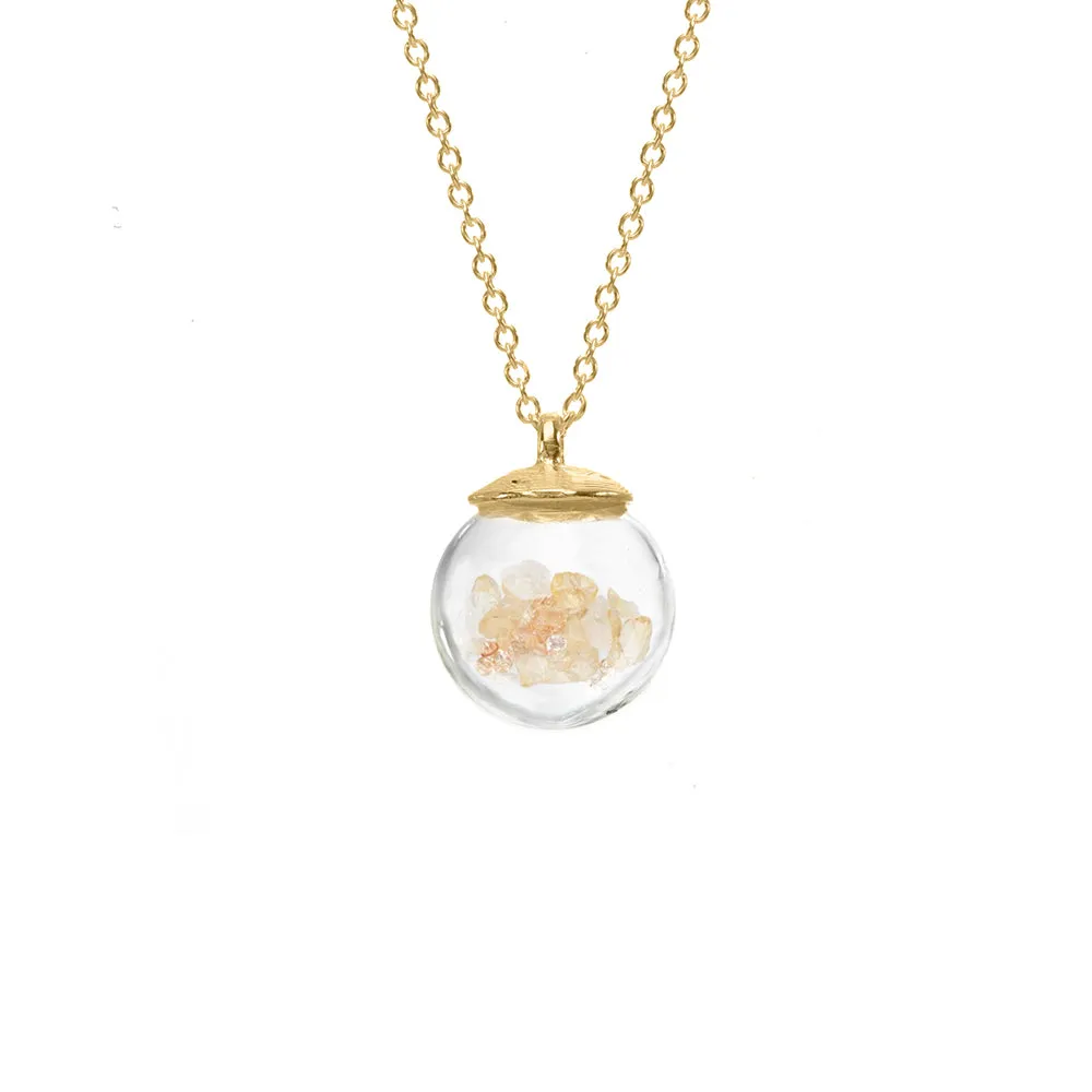 Small Birthstone Globe Necklace