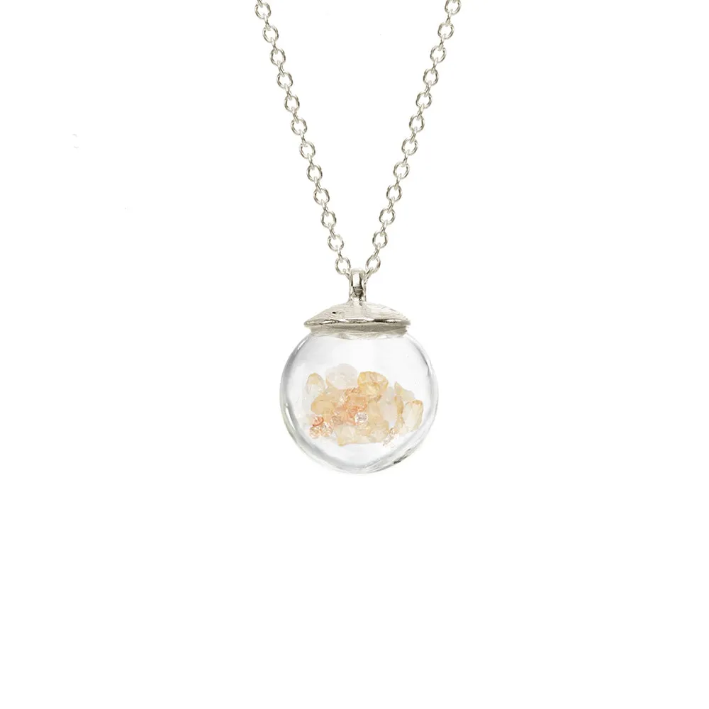 Small Birthstone Globe Necklace