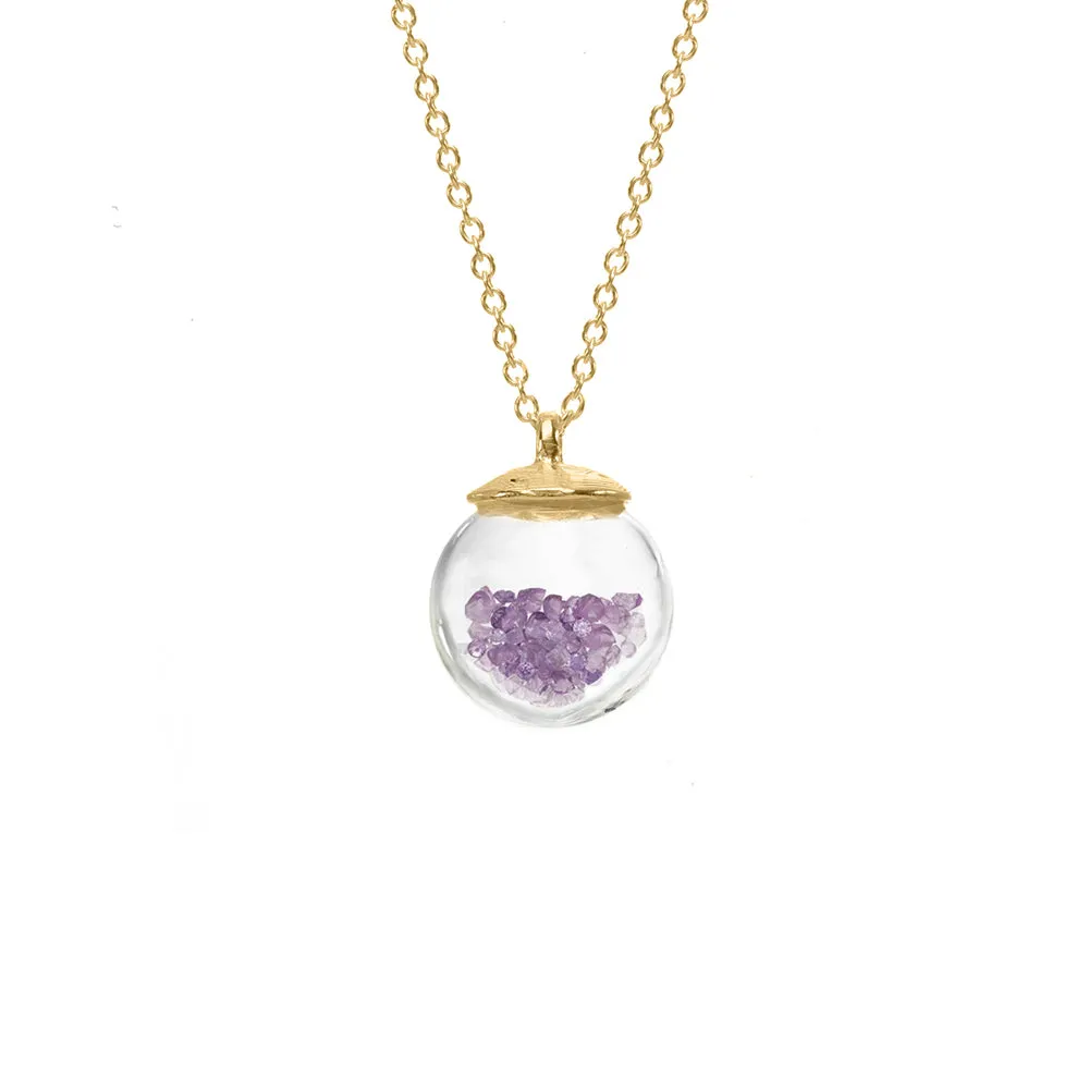 Small Birthstone Globe Necklace