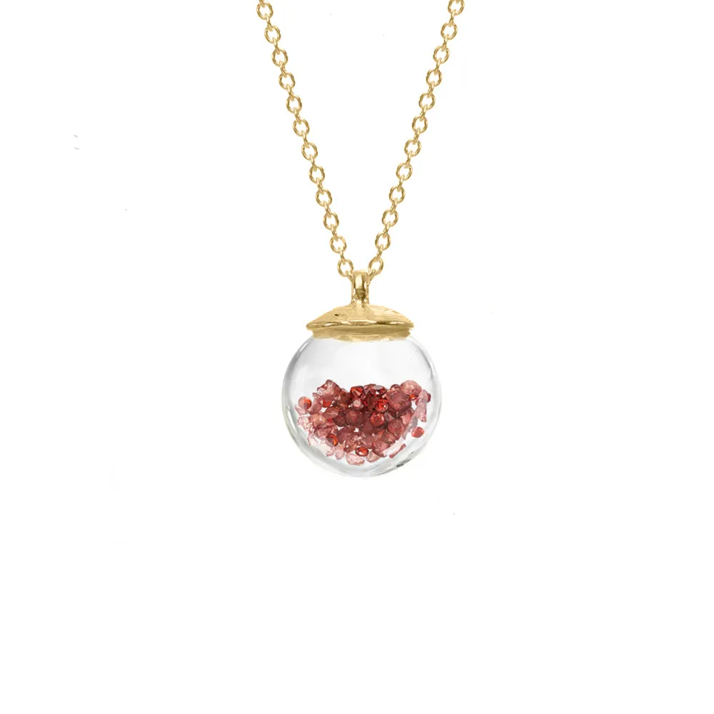 Small Birthstone Globe Necklace